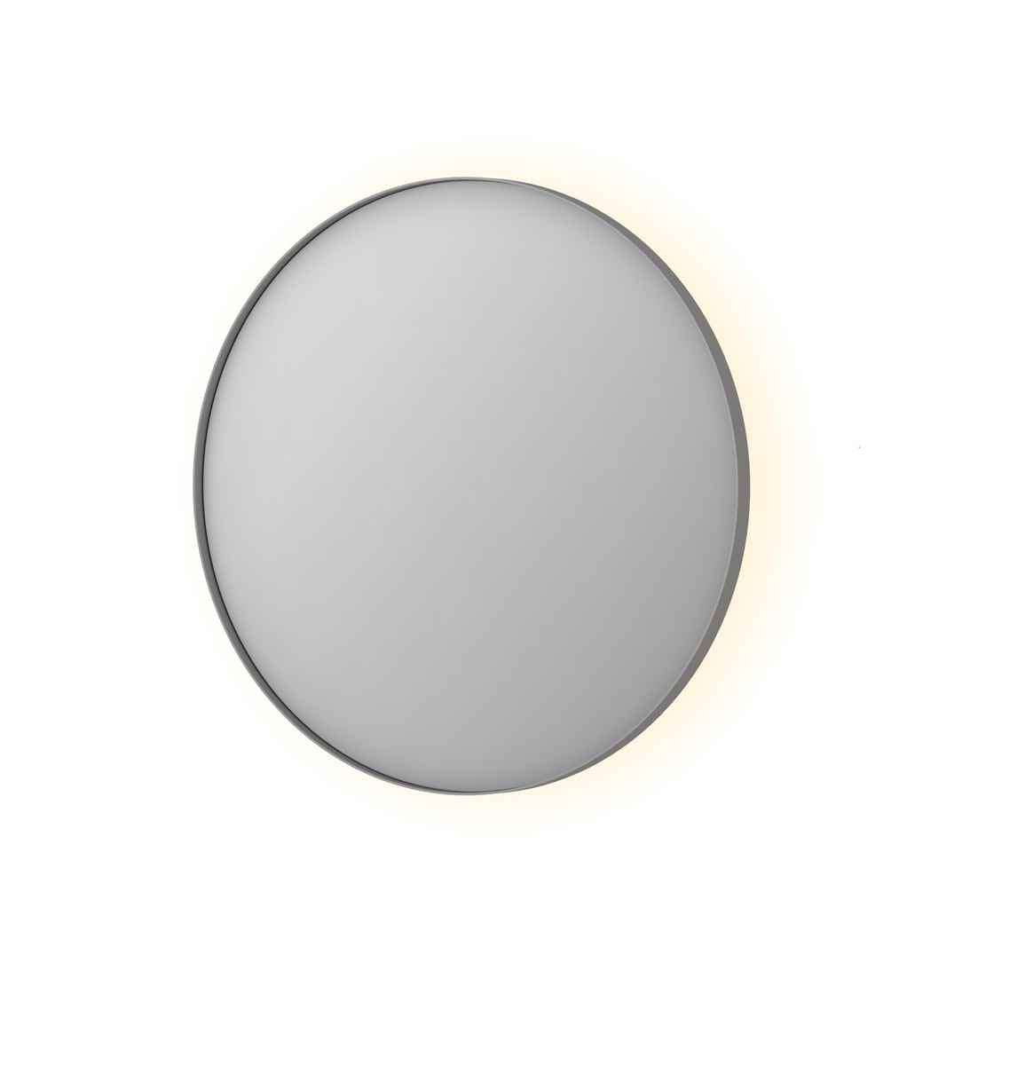 Ink SP17 spiegel rond in kader 80cm indirecte LED - geborsteld RVS