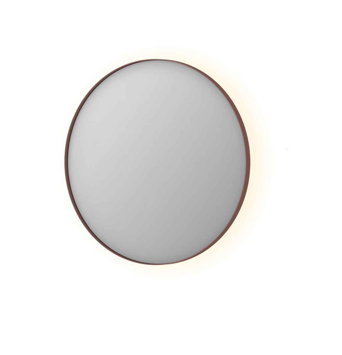 Ink SP17 spiegel rond in kader 80cm indirecte LED - geborsteld koper