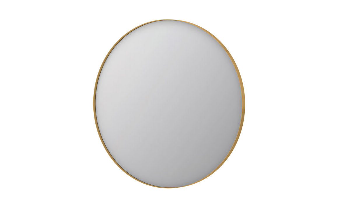 Ink SP15 spiegel rond in kader 100cm - Geborsteld Mat Goud