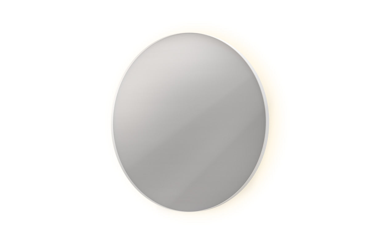 Ink SP17 spiegel rond in kader 100cm indirecte LED - mat wit