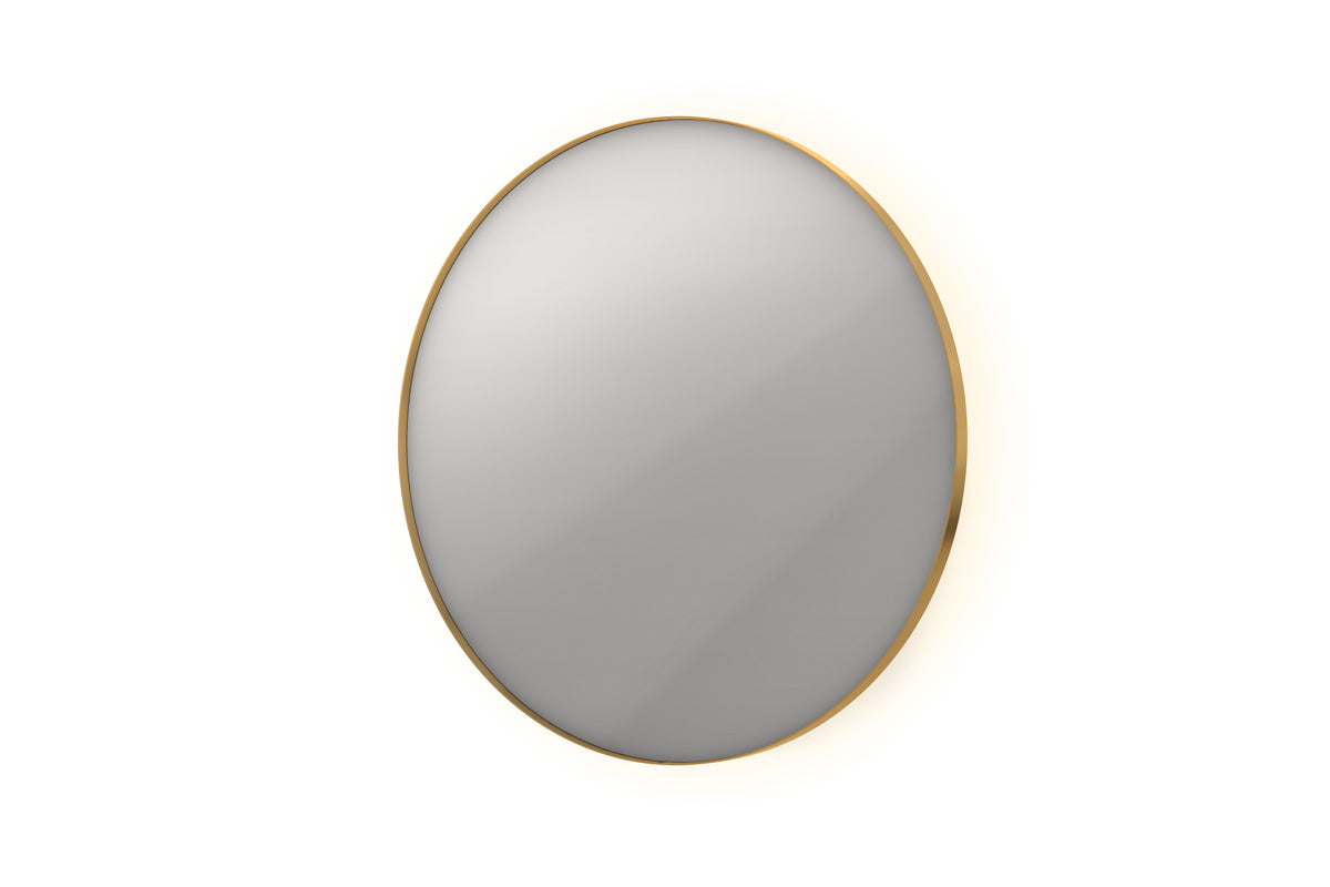 Ink SP17 spiegel rond in kader 100cm indirecte LED - Geborsteld Mat Goud