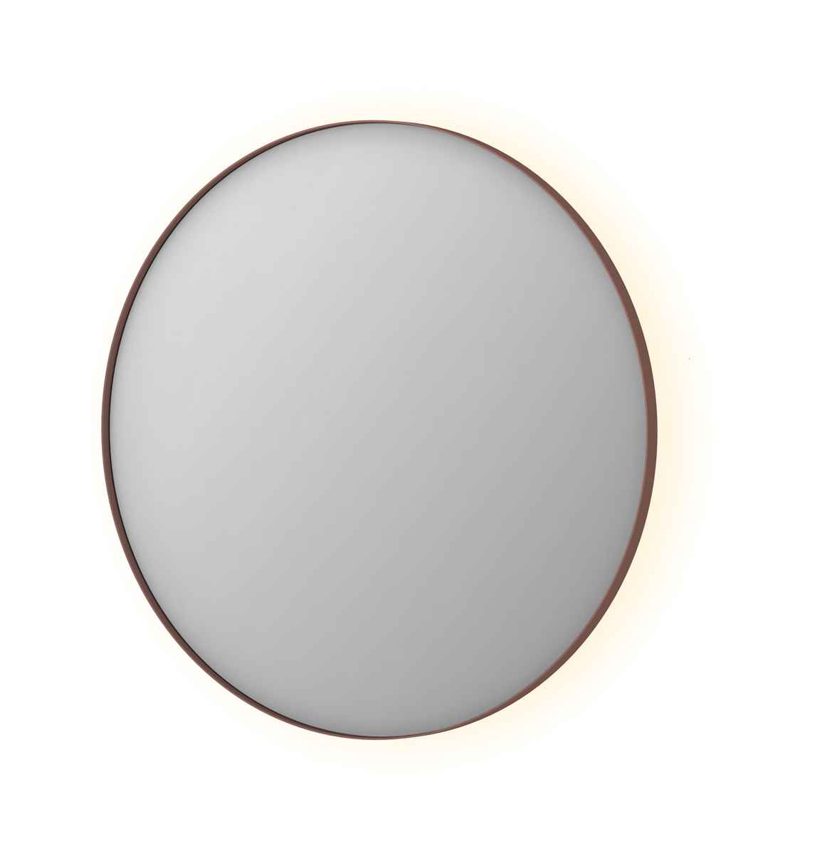 Ink SP17 spiegel rond in kader 100cm indirecte LED - geborsteld koper