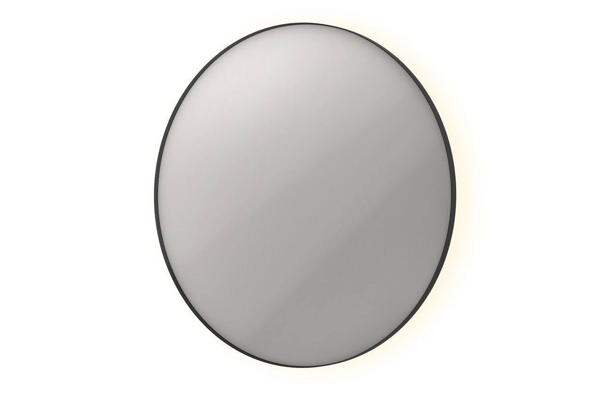 Ink SP17 spiegel rond in kader 120cm indirecte LED - mat zwart