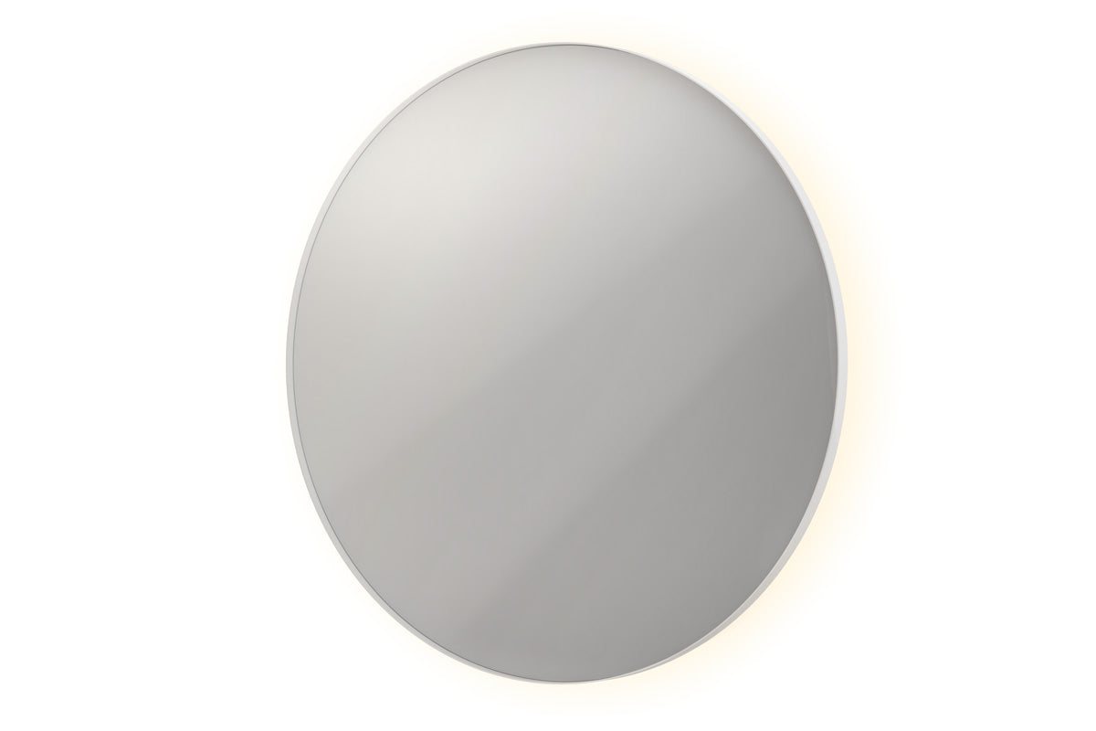 Ink SP17 spiegel rond in kader 120cm indirecte LED - mat wit