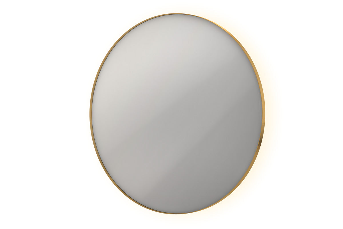 Ink SP17 spiegel rond in kader 120cm indirecte LED - Geborsteld Mat Goud