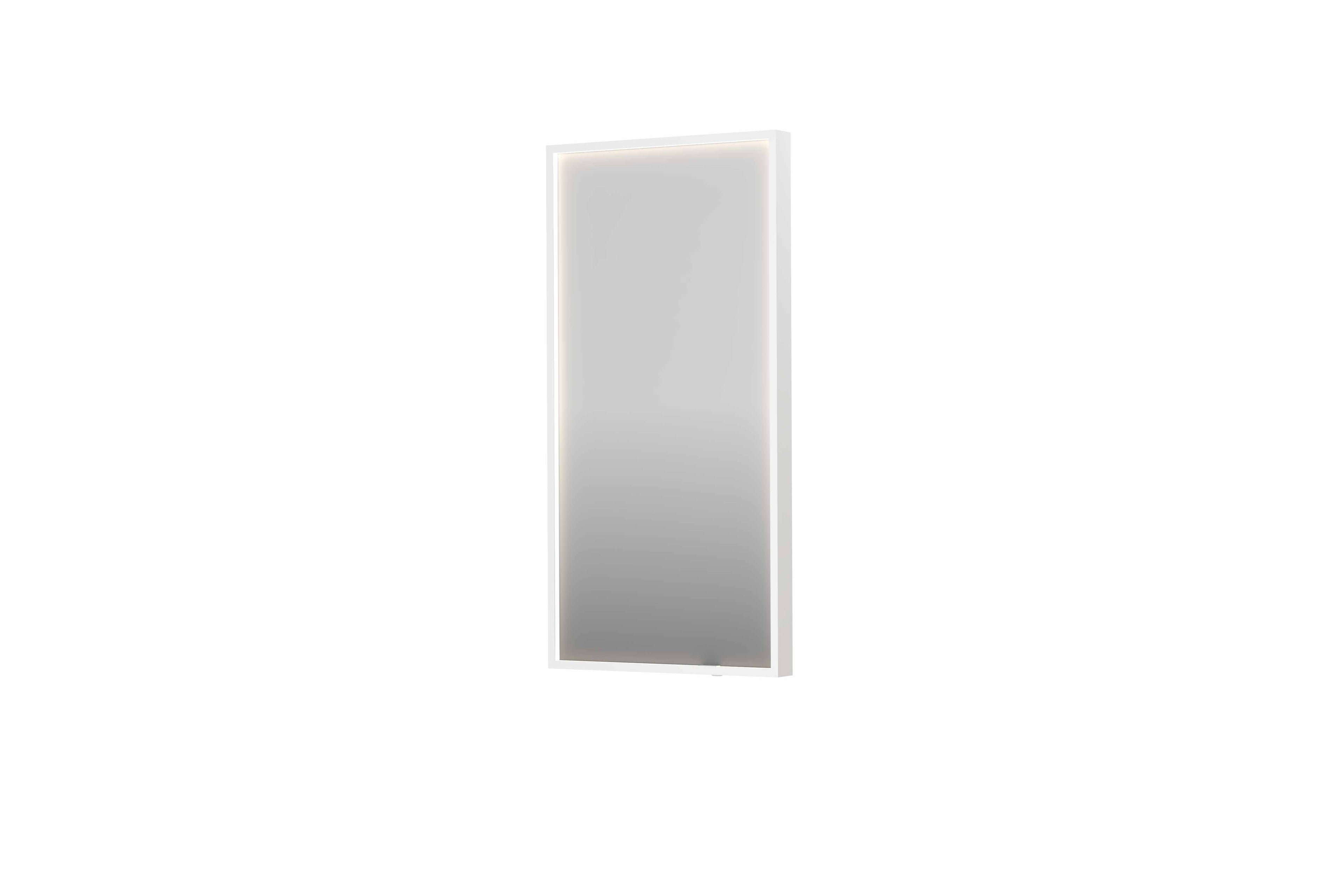 Ink SP19 spiegel in kader 40x80cm directe LED verlichting rondom - mat wit