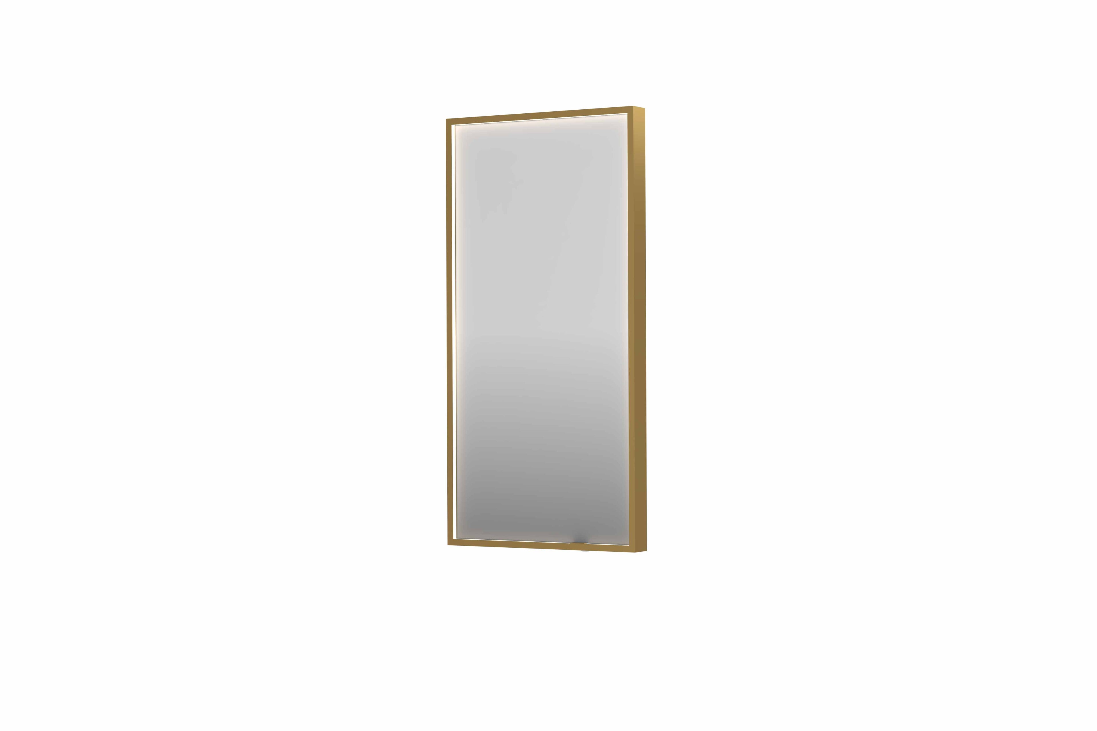 Ink SP19 spiegel in kader 40x80cm directe LED verlichting rondom - Geborsteld Mat Goud