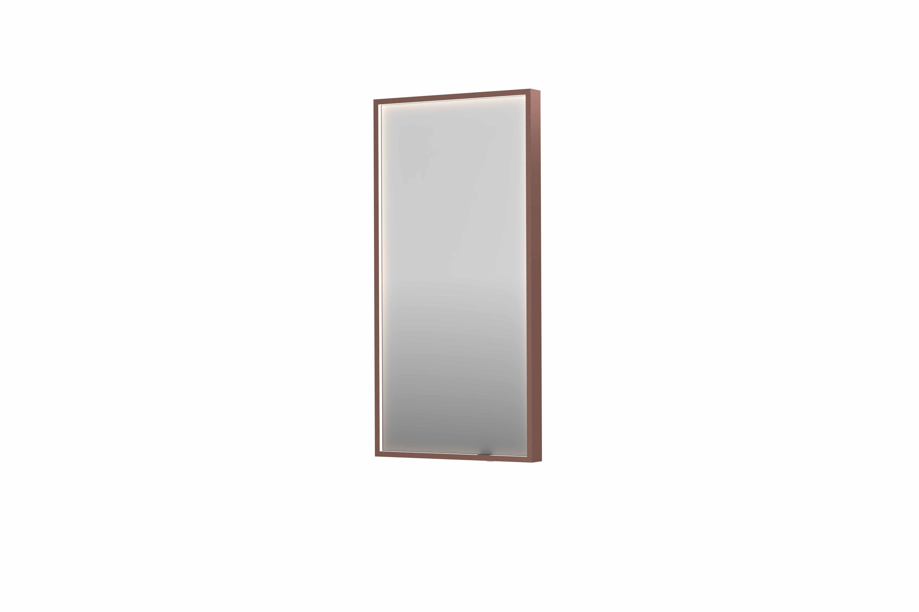 Ink SP19 spiegel in kader 40x80cm directe LED verlichting rondom - geborsteld koper