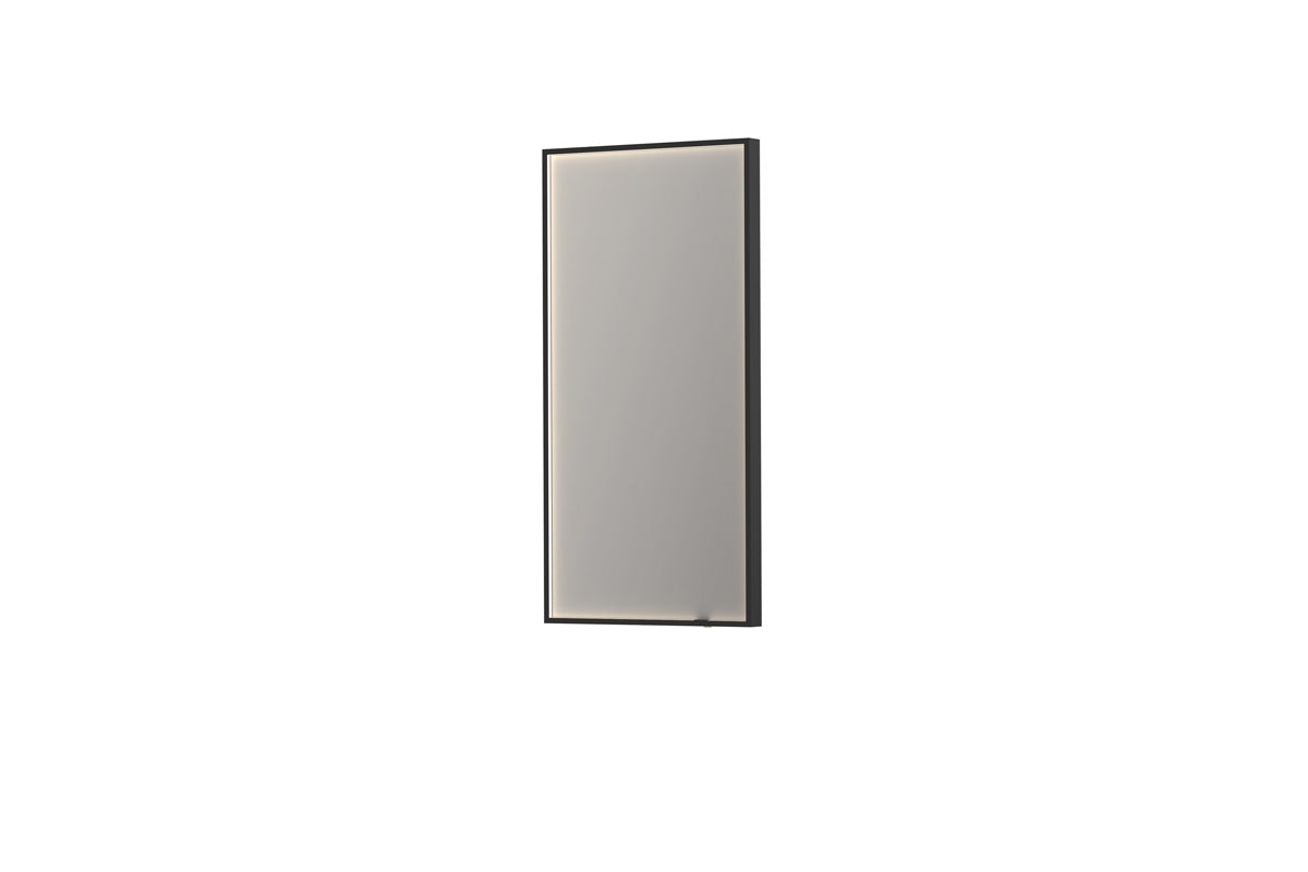 Ink SP19 spiegel in kader 50x100cm directe LED verlichting rondom - mat zwart