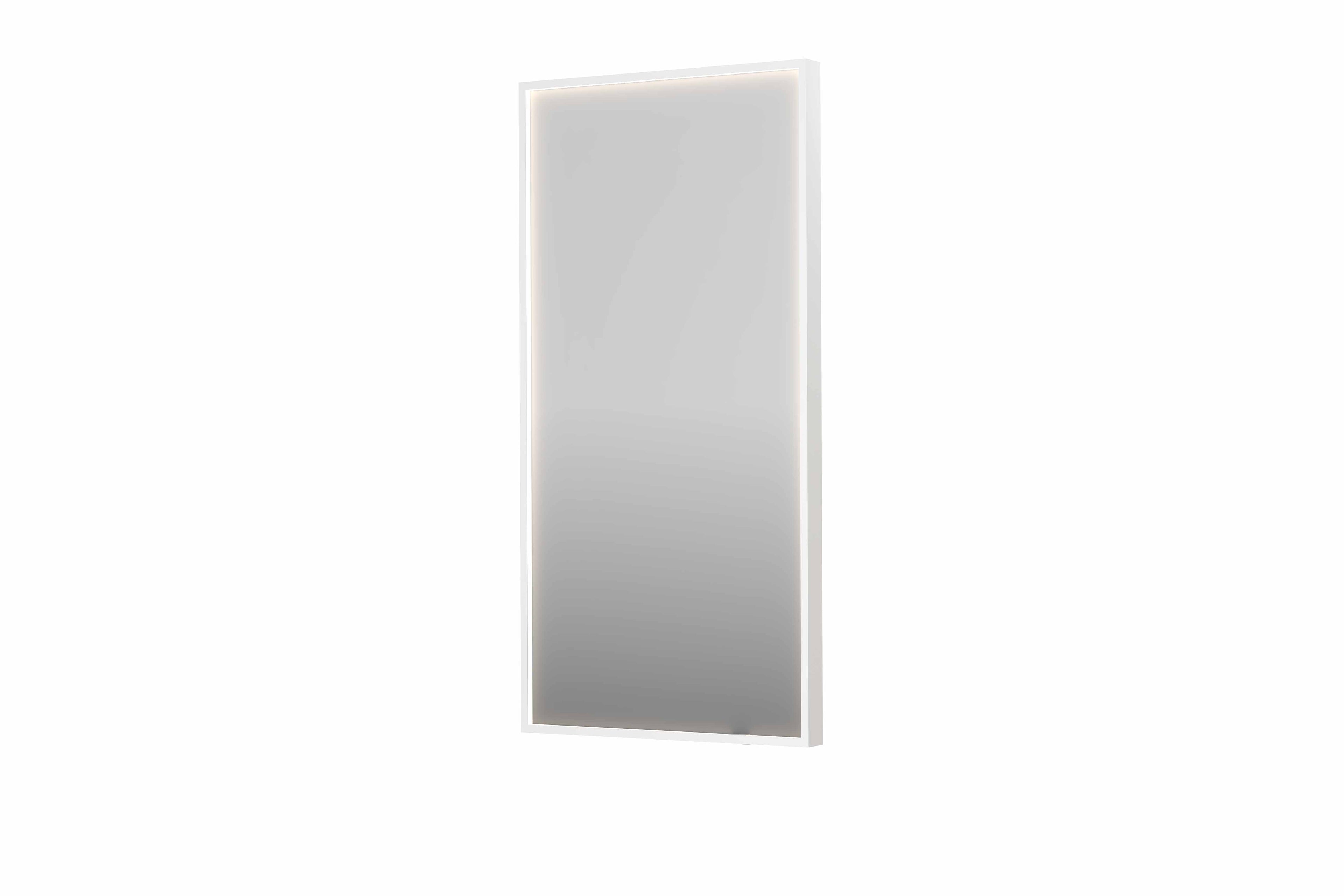 Ink SP19 spiegel in kader 50x100cm directe LED verlichting rondom - mat wit