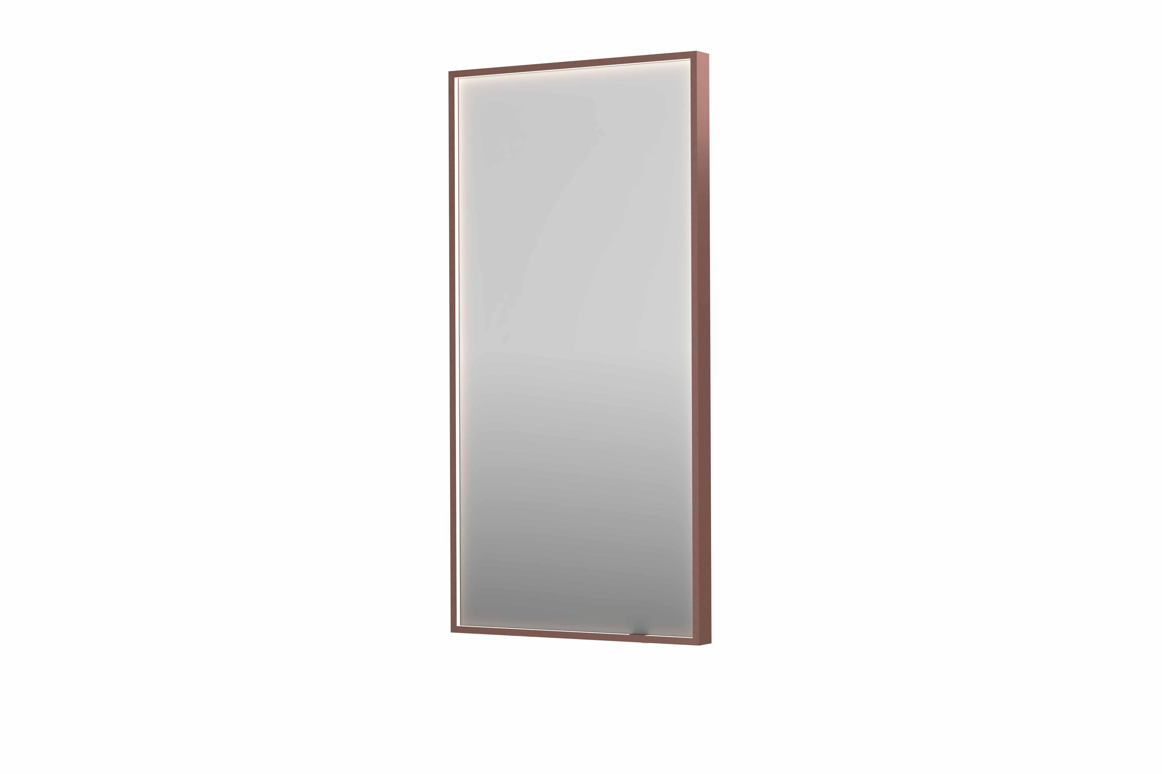 Ink SP19 spiegel in kader 50x100cm directe LED verlichting rondom - geborsteld koper