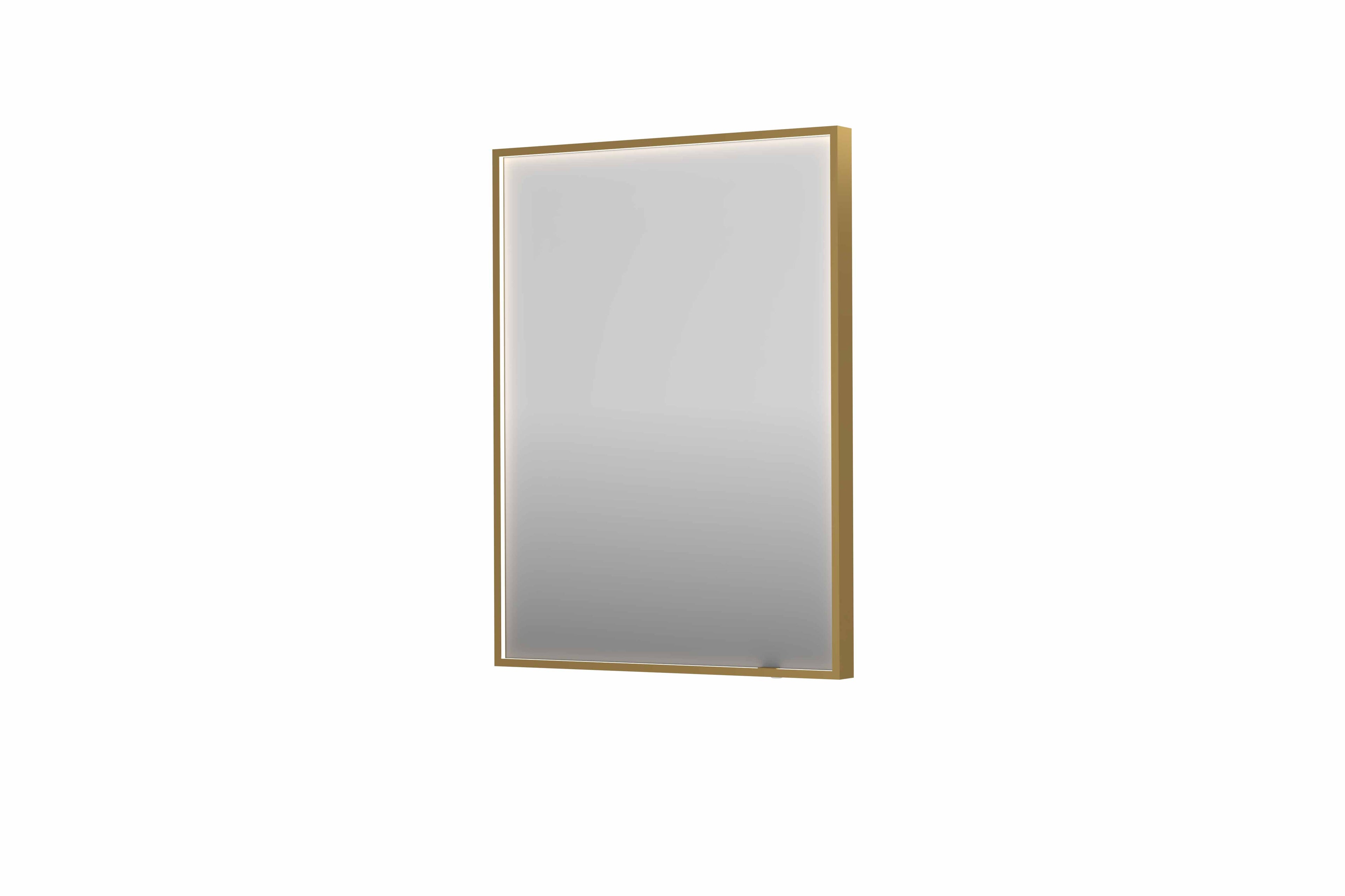 Ink SP19 spiegel in kader 60x80cm directe LED verlichting rondom - Geborsteld Mat Goud