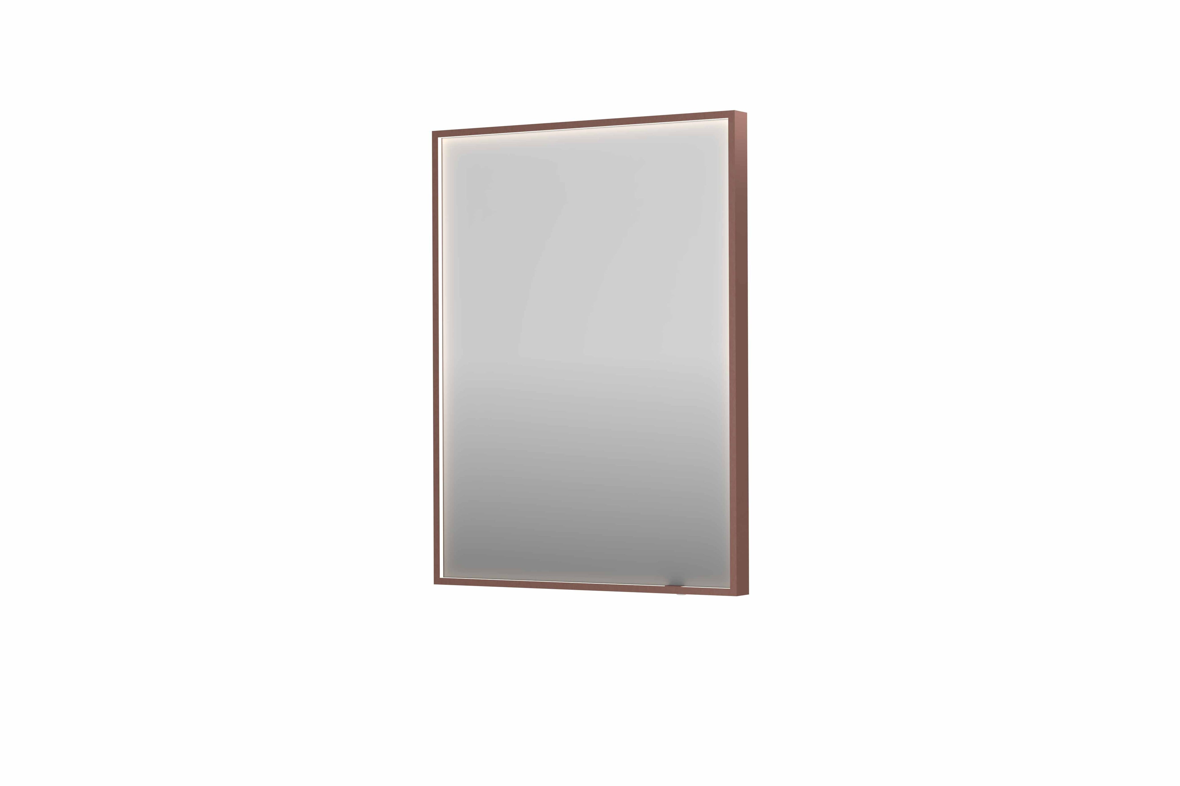 Ink SP19 spiegel in kader 60x80cm directe LED verlichting rondom - geborsteld koper