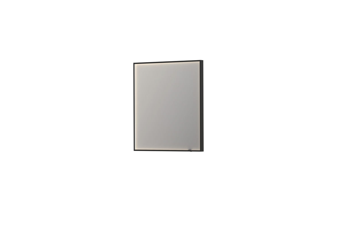 Ink SP19 spiegel in kader 70x80cm directe LED verlichting rondom - mat zwart