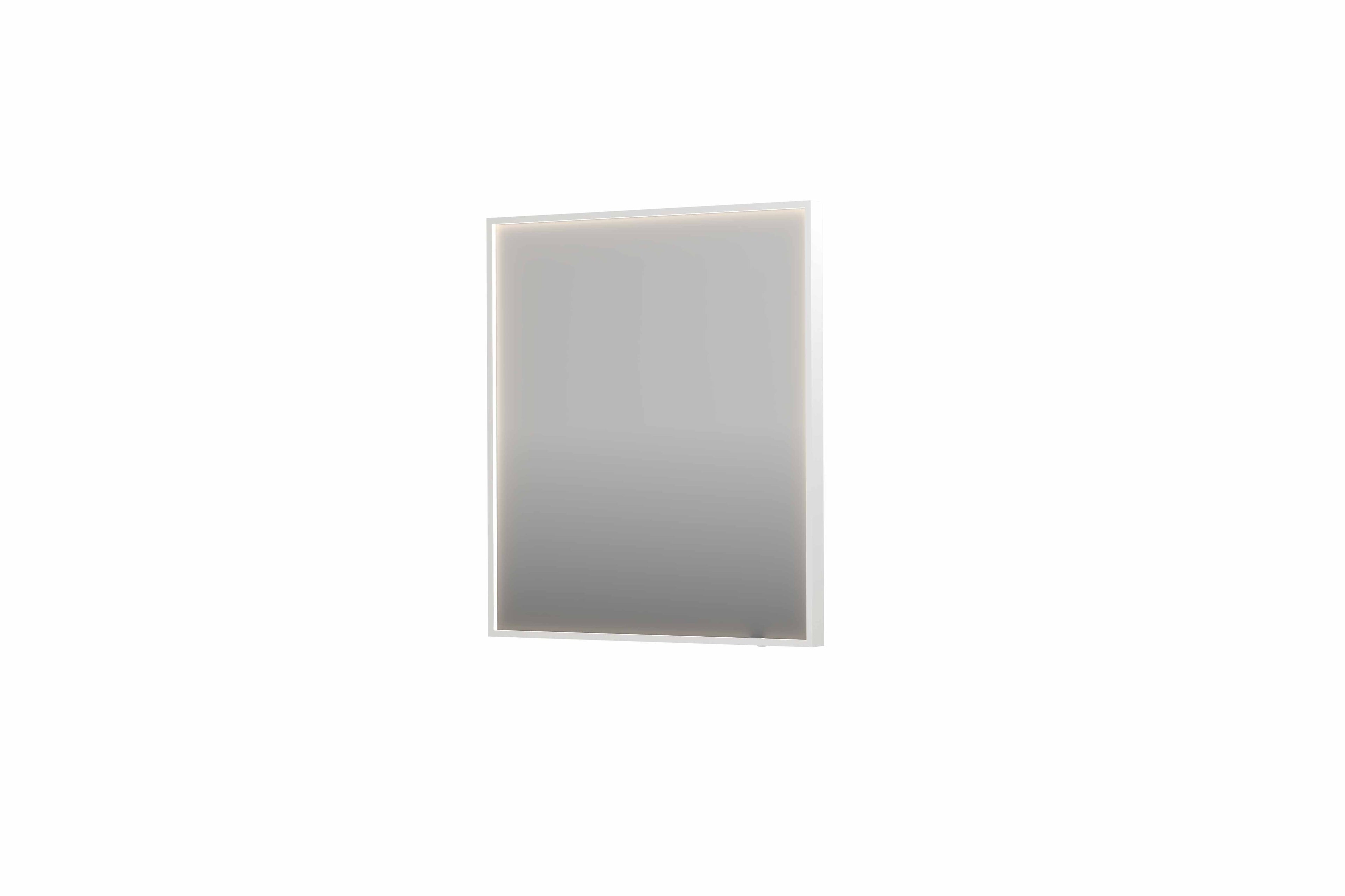 Ink SP19 spiegel in kader 70x80cm directe LED verlichting rondom - mat wit