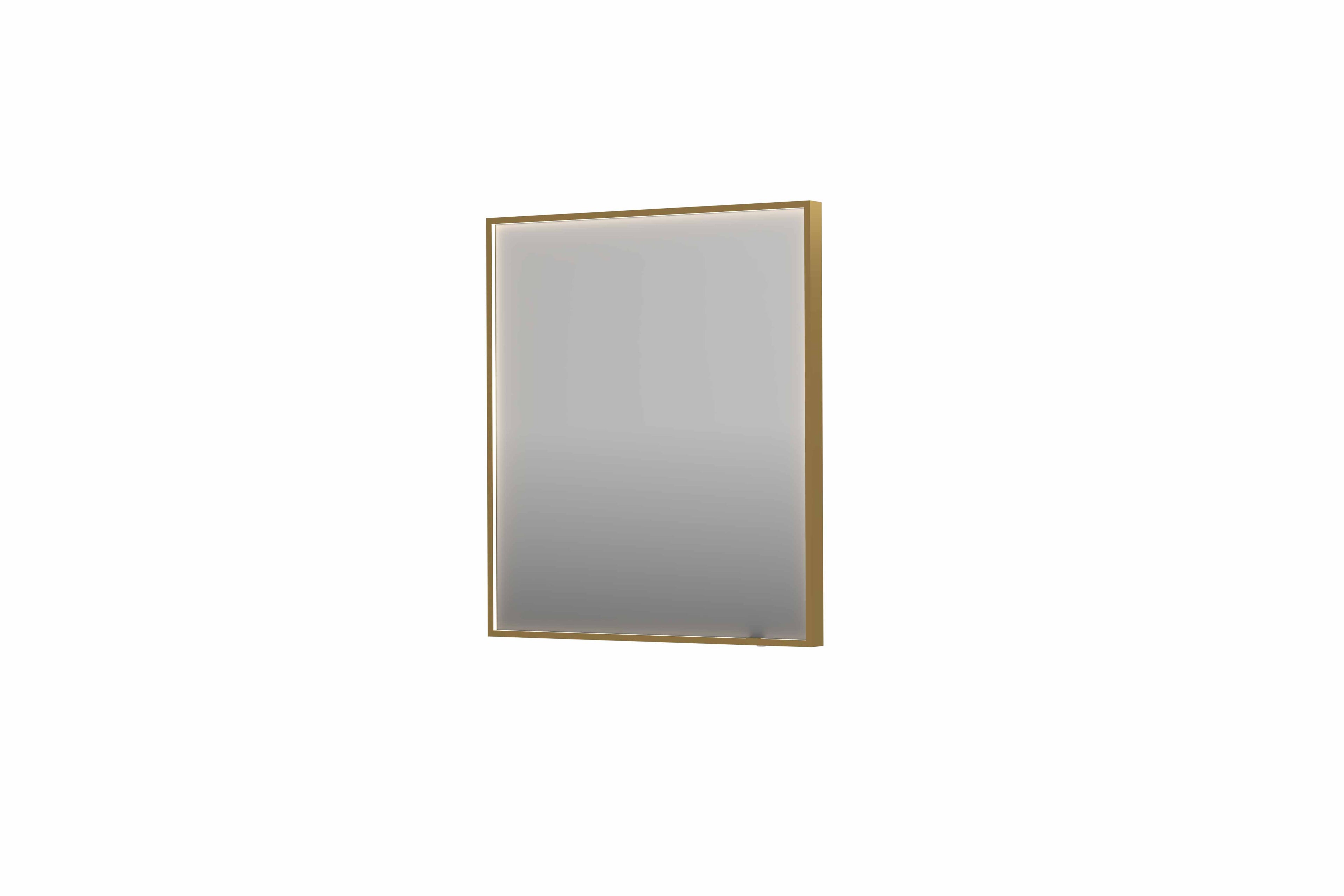 Ink SP19 spiegel in kader 70x80cm directe LED verlichting rondom - Geborsteld Mat Goud