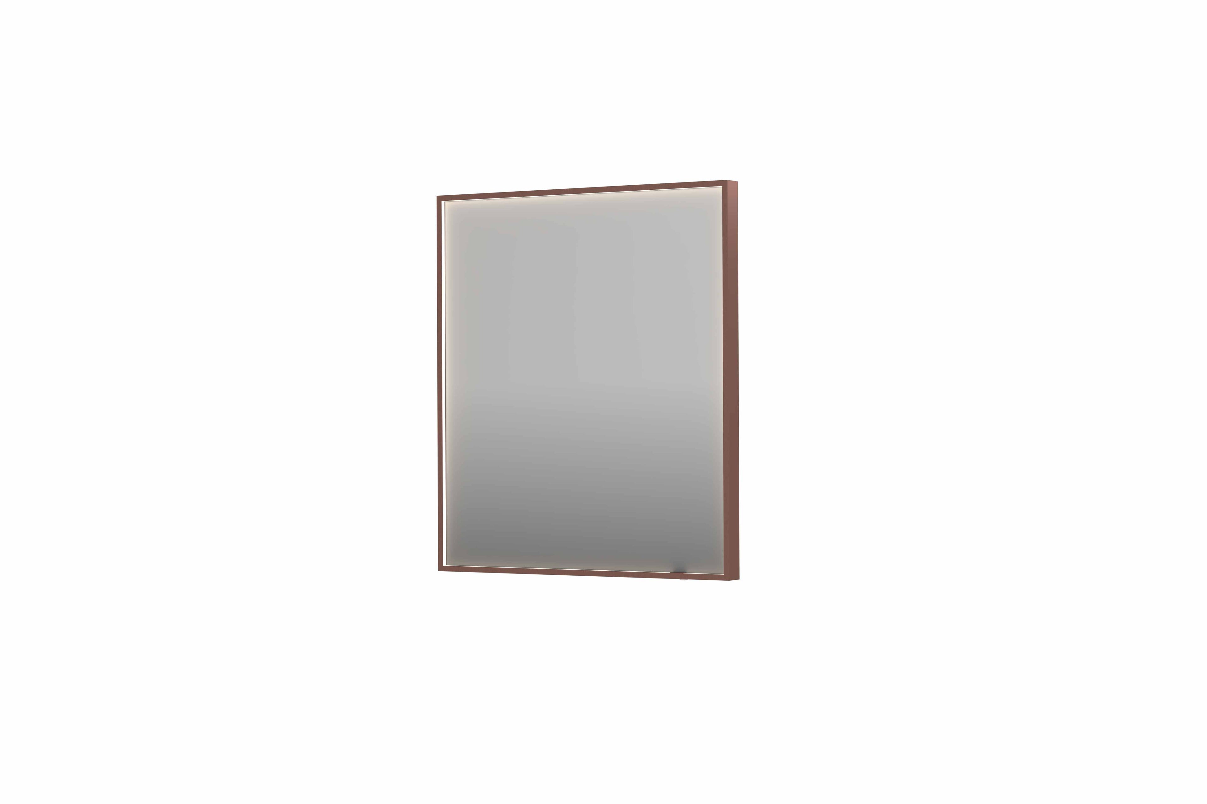Ink SP19 spiegel in kader 70x80cm directe LED verlichting rondom - geborsteld koper