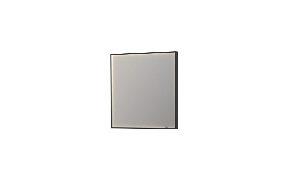 Ink SP19 spiegel in kader 80x80cm directe LED verlichting rondom - mat zwart