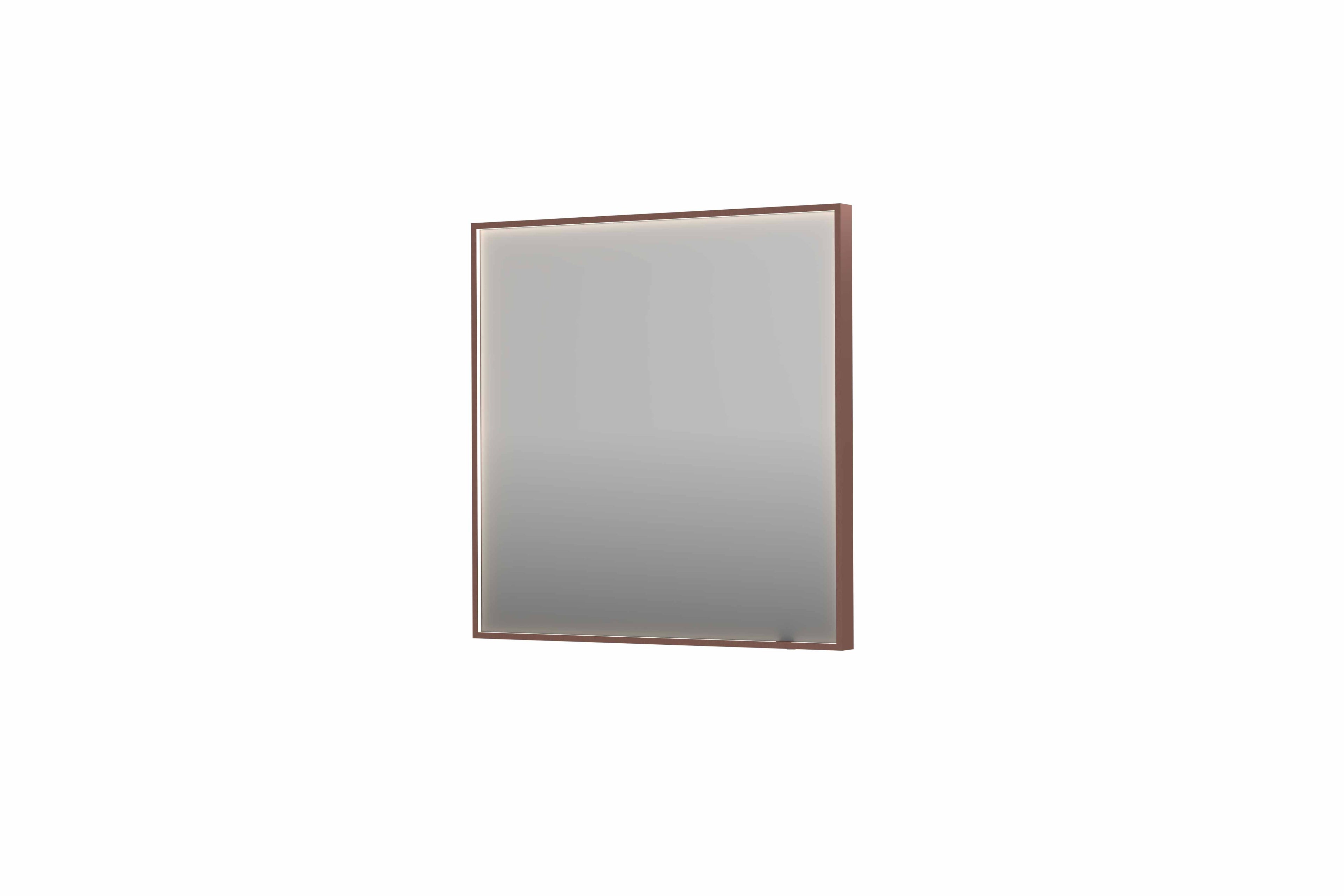 Ink SP19 spiegel in kader 80x80cm directe LED verlichting rondom - geborsteld koper