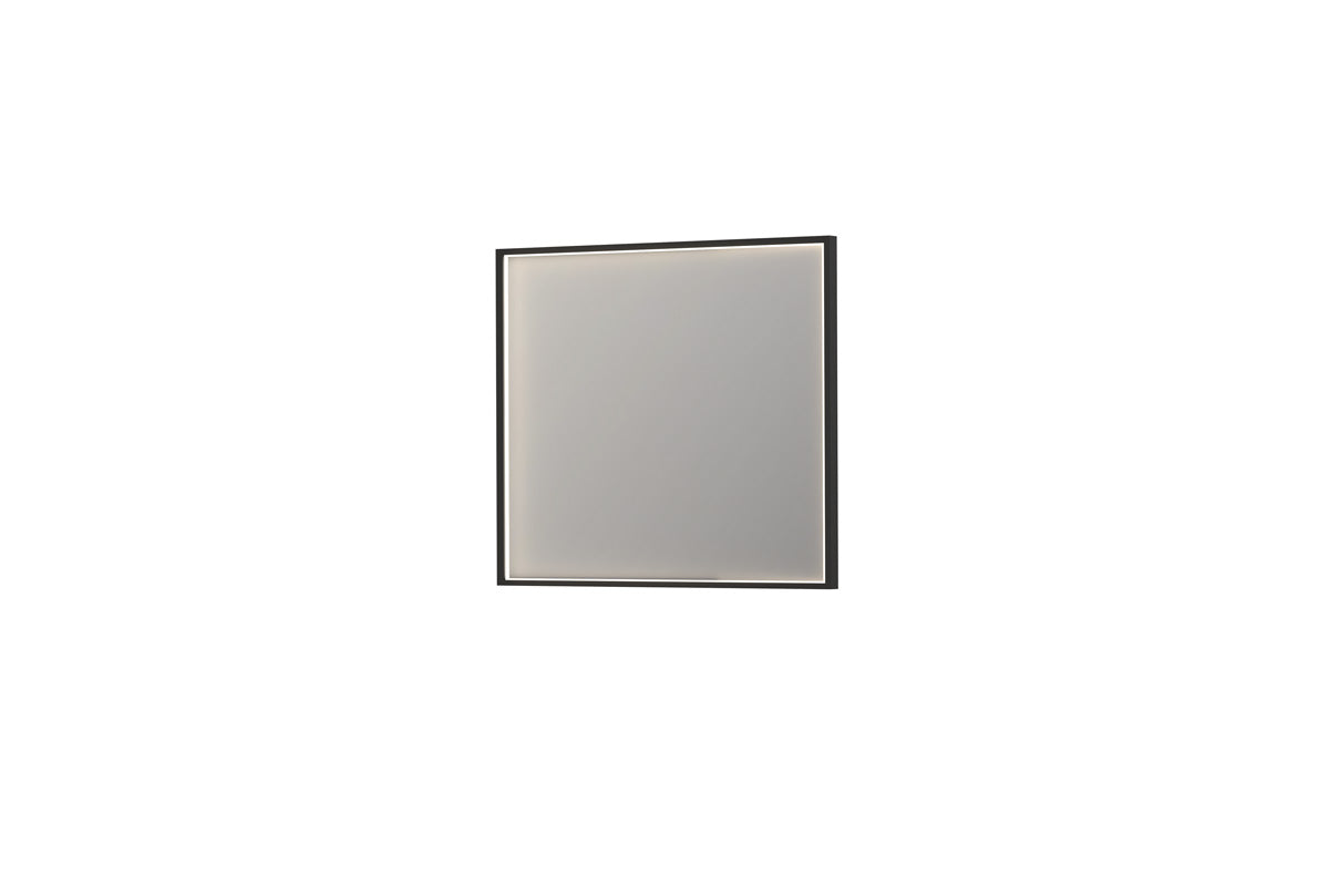 Ink SP19 spiegel in kader 90x80cm directe LED verlichting rondom - mat zwart