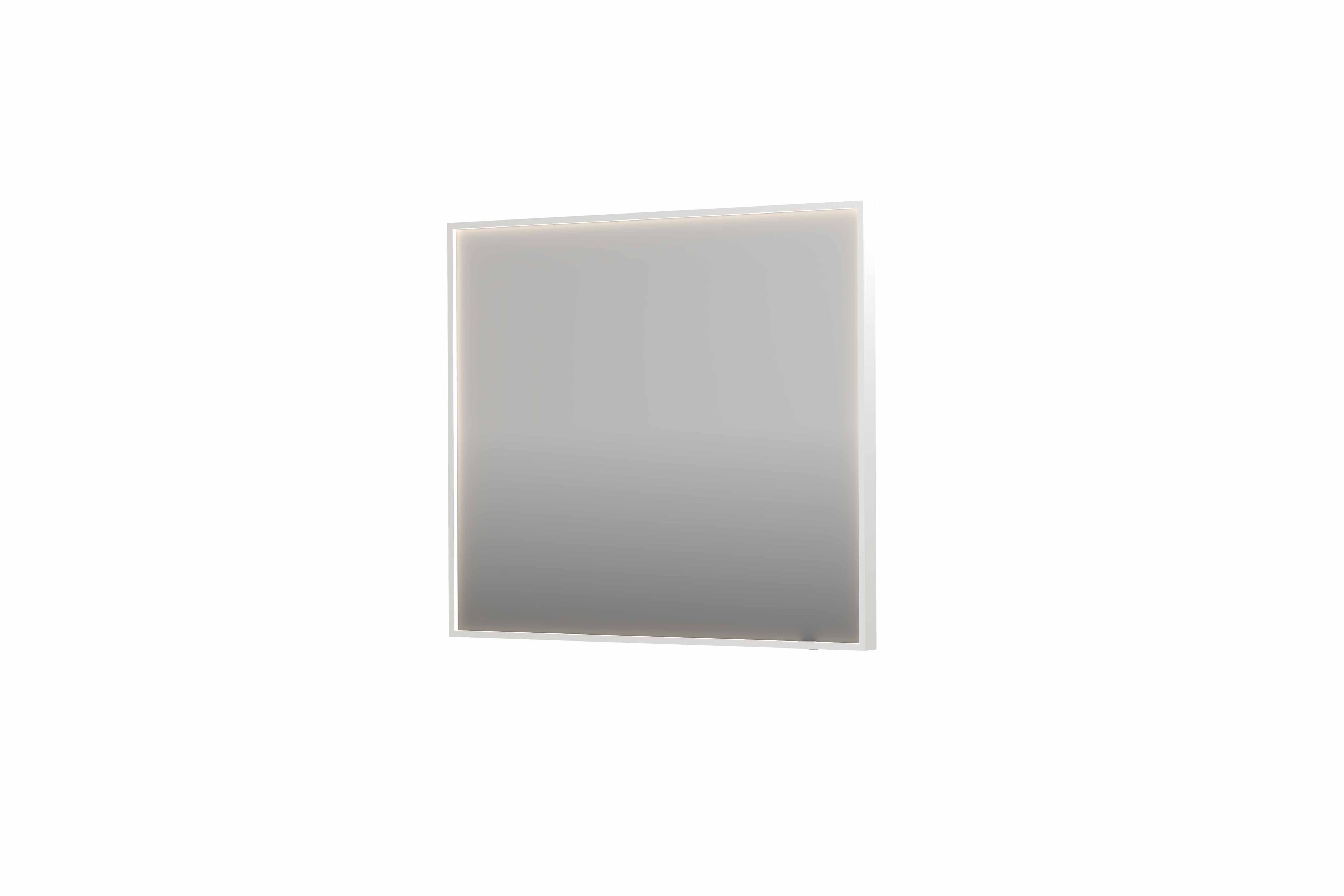 Ink SP19 spiegel in kader 90x80cm directe LED verlichting rondom - mat wit