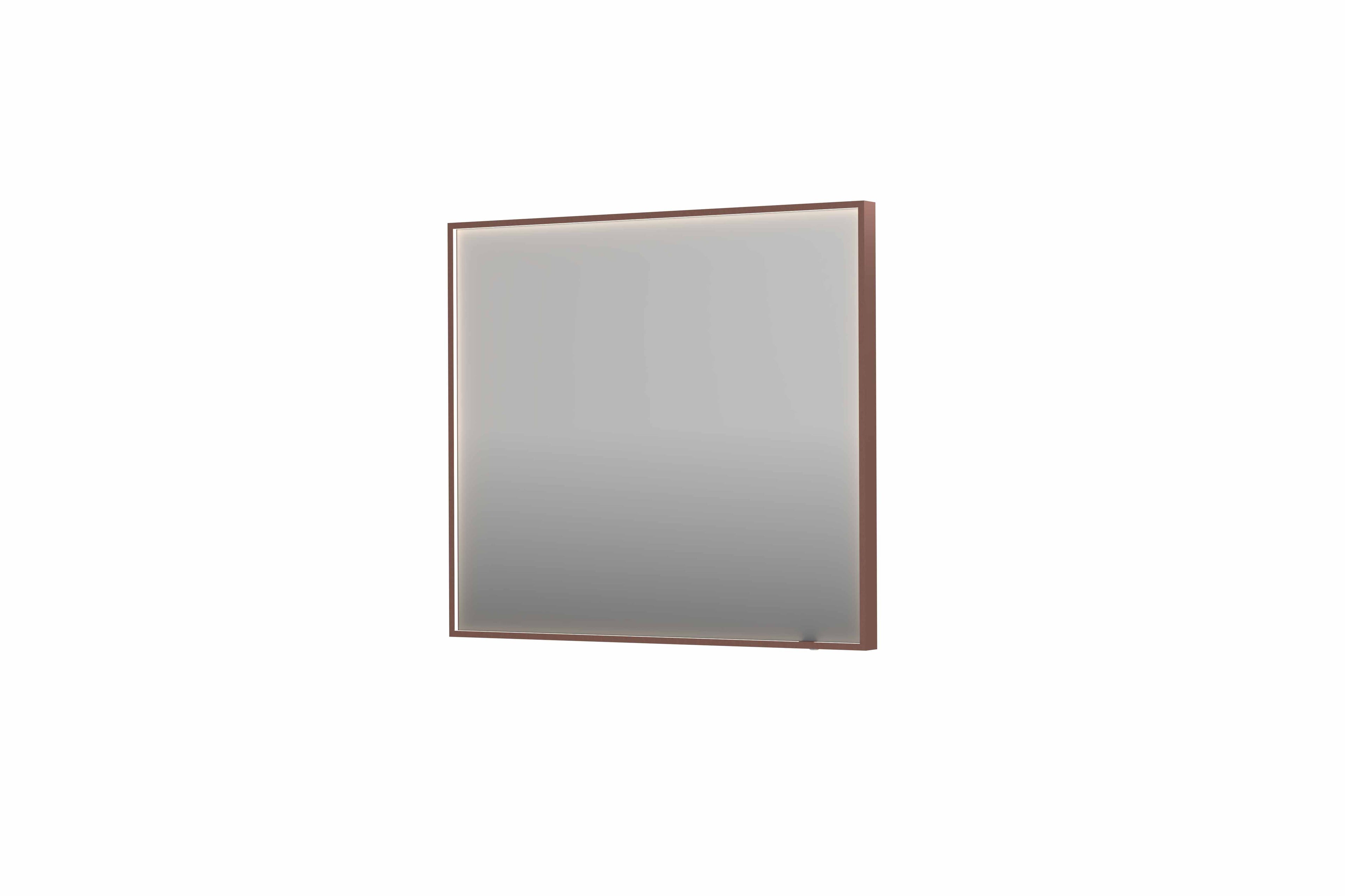 Ink SP19 spiegel in kader 90x80cm directe LED verlichting rondom - geborsteld koper