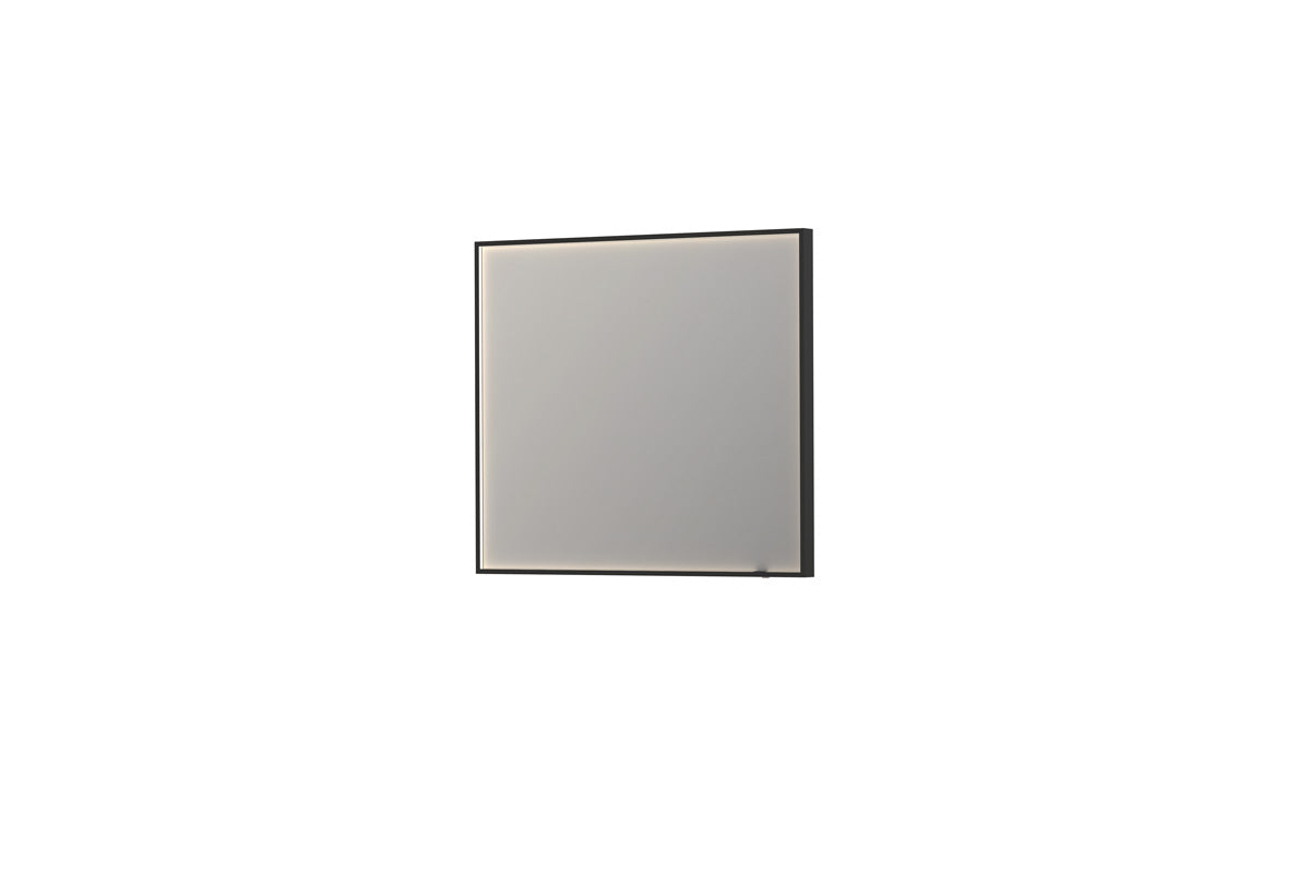 Ink SP19 spiegel in kader 100x80cm directe LED verlichting rondom - mat zwart