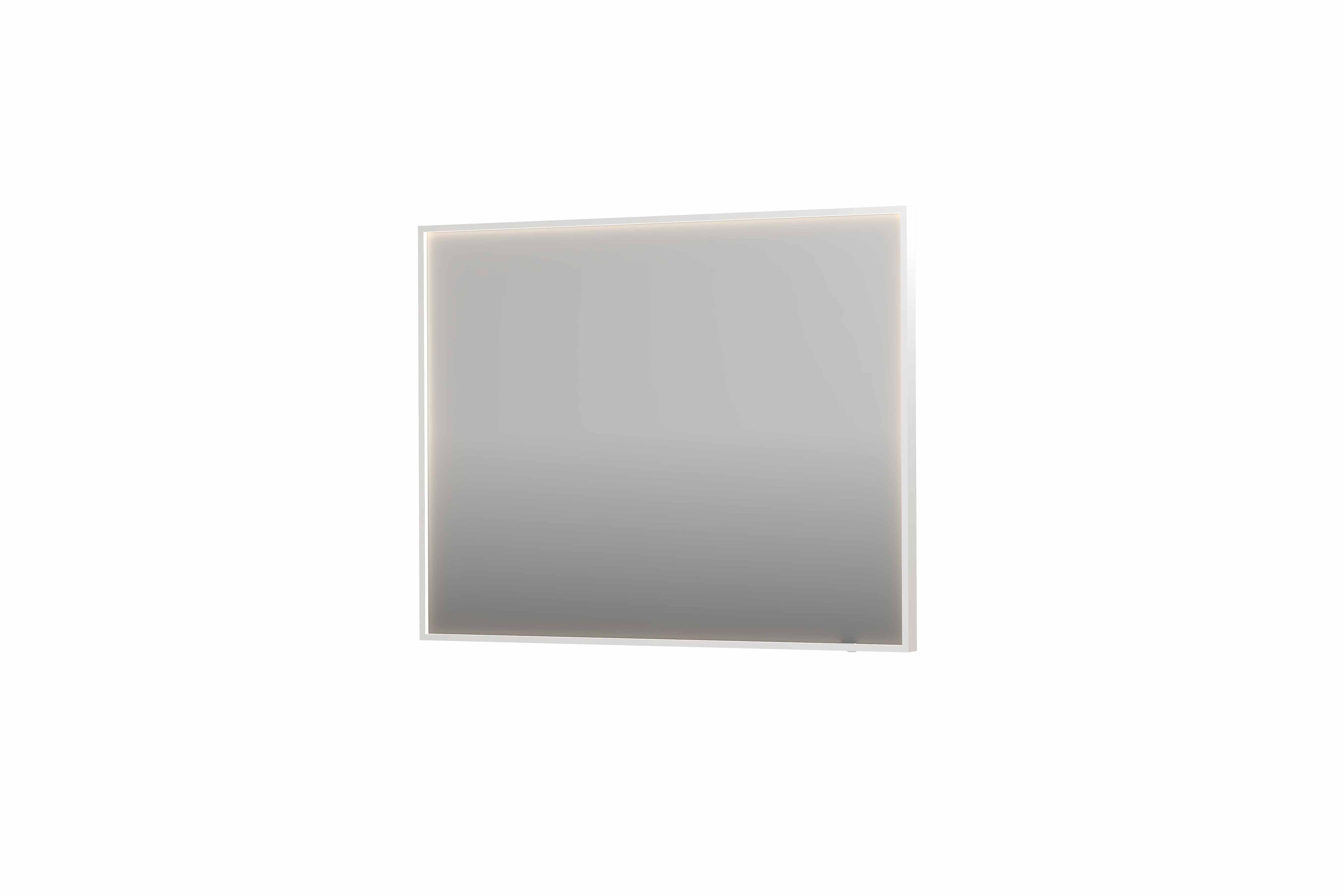 Ink SP19 spiegel in kader 100x80cm directe LED verlichting rondom - mat wit