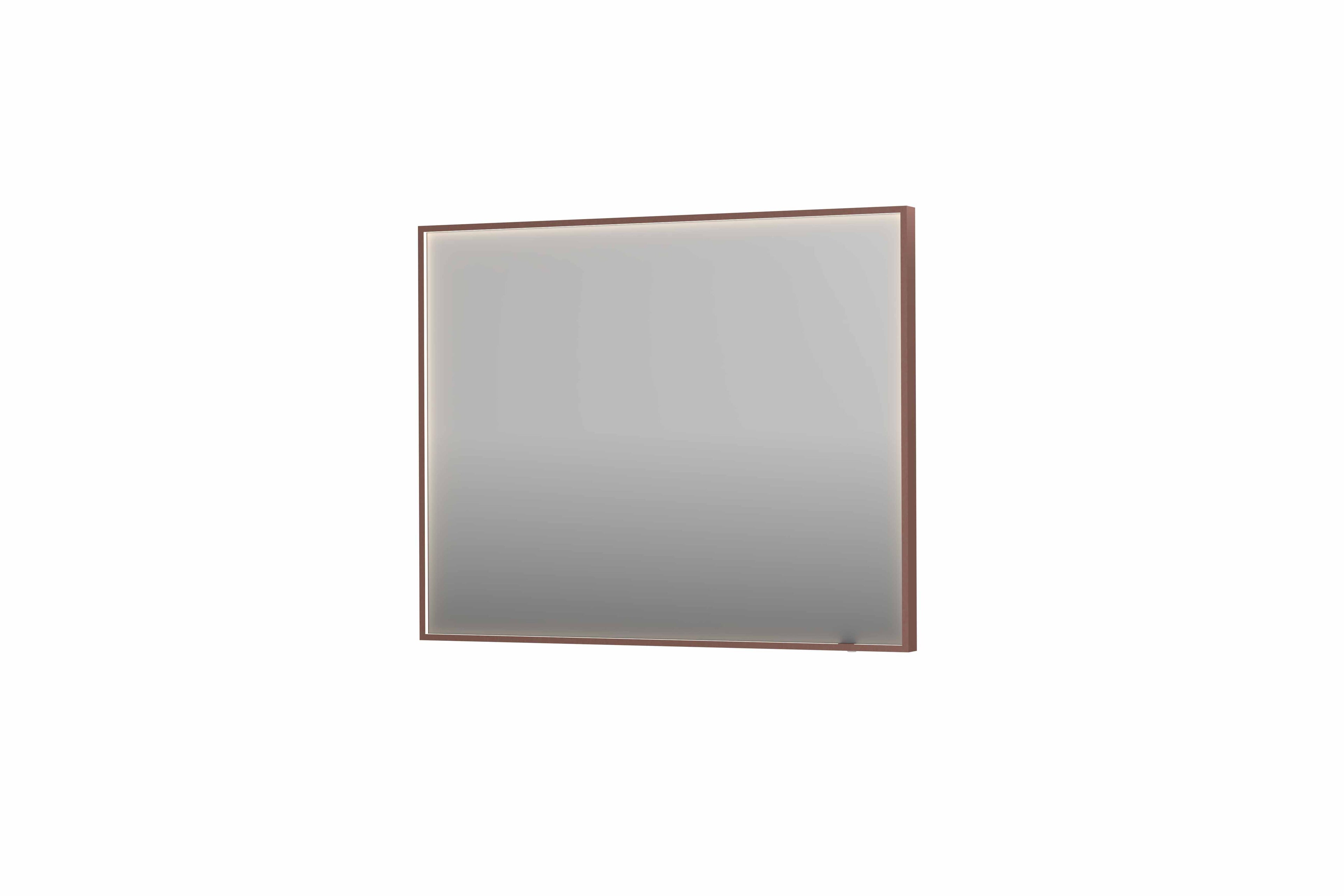 Ink SP19 spiegel in kader 100x80cm directe LED verlichting rondom - geborsteld koper