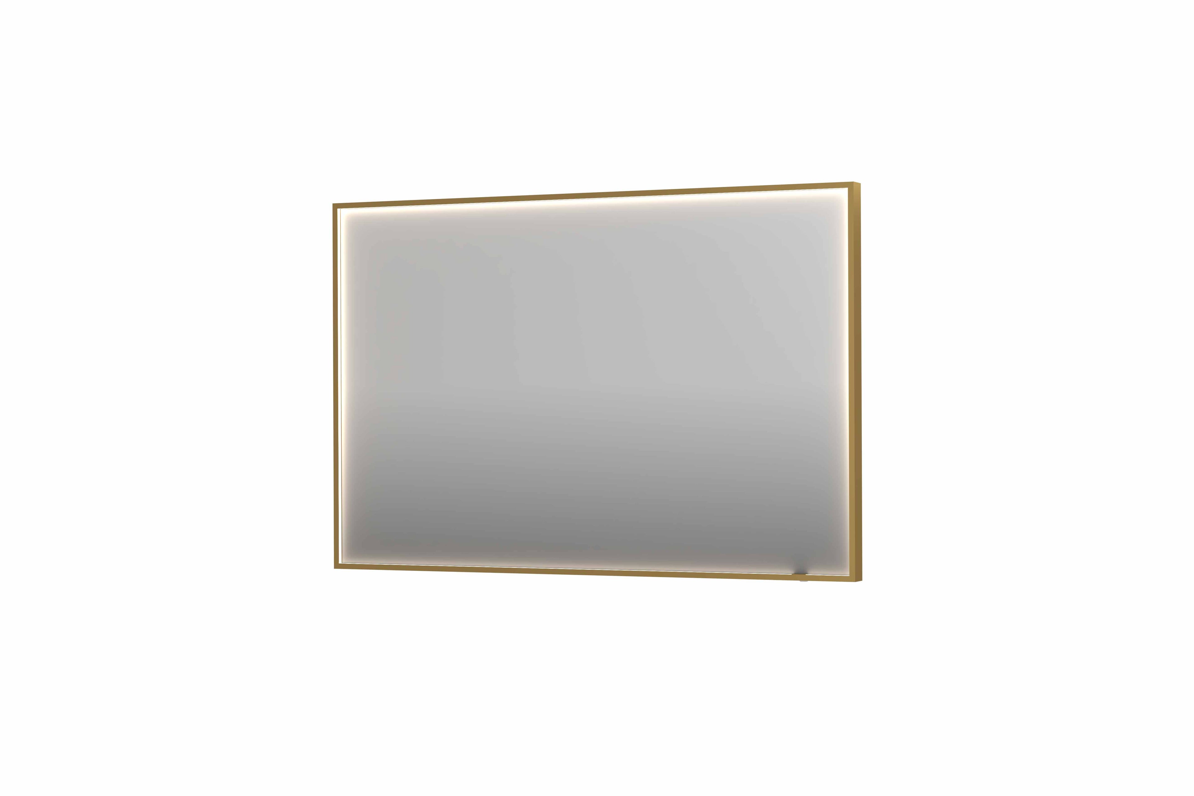 Ink SP19 spiegel in kader 120x80cm directe LED verlichting rondom - Geborsteld Mat Goud