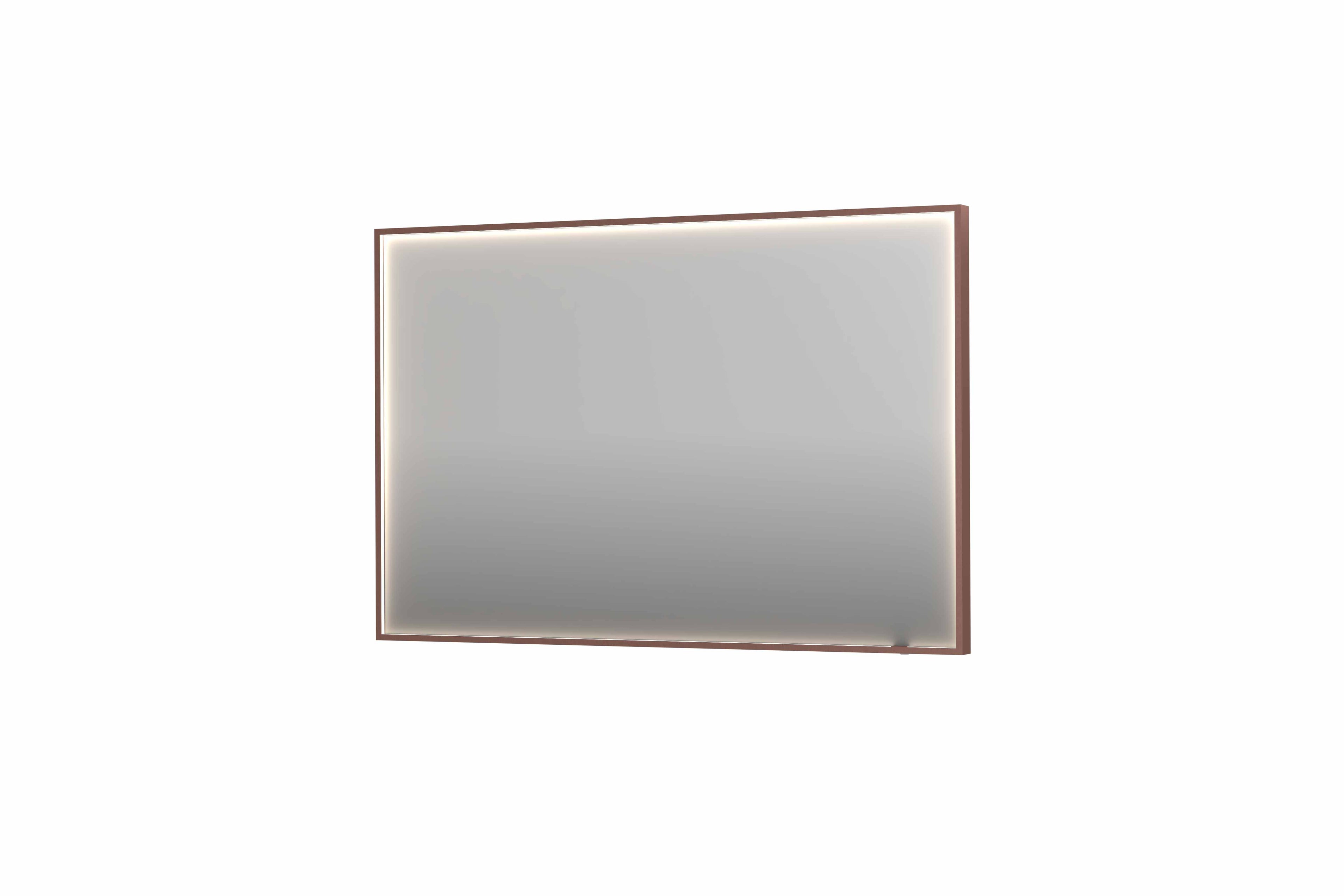 Ink SP19 spiegel in kader 120x80cm directe LED verlichting rondom - geborsteld koper