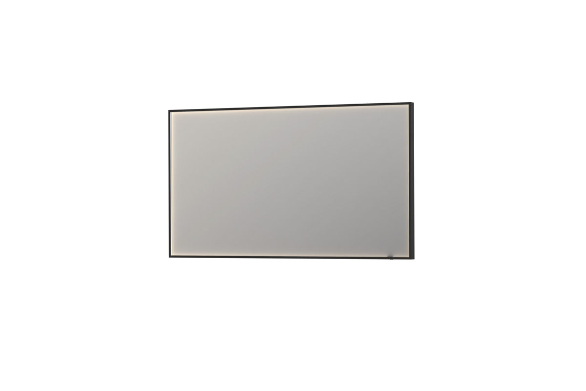 Ink SP19 spiegel in kader 140x80cm directe LED verlichting rondom - mat zwart