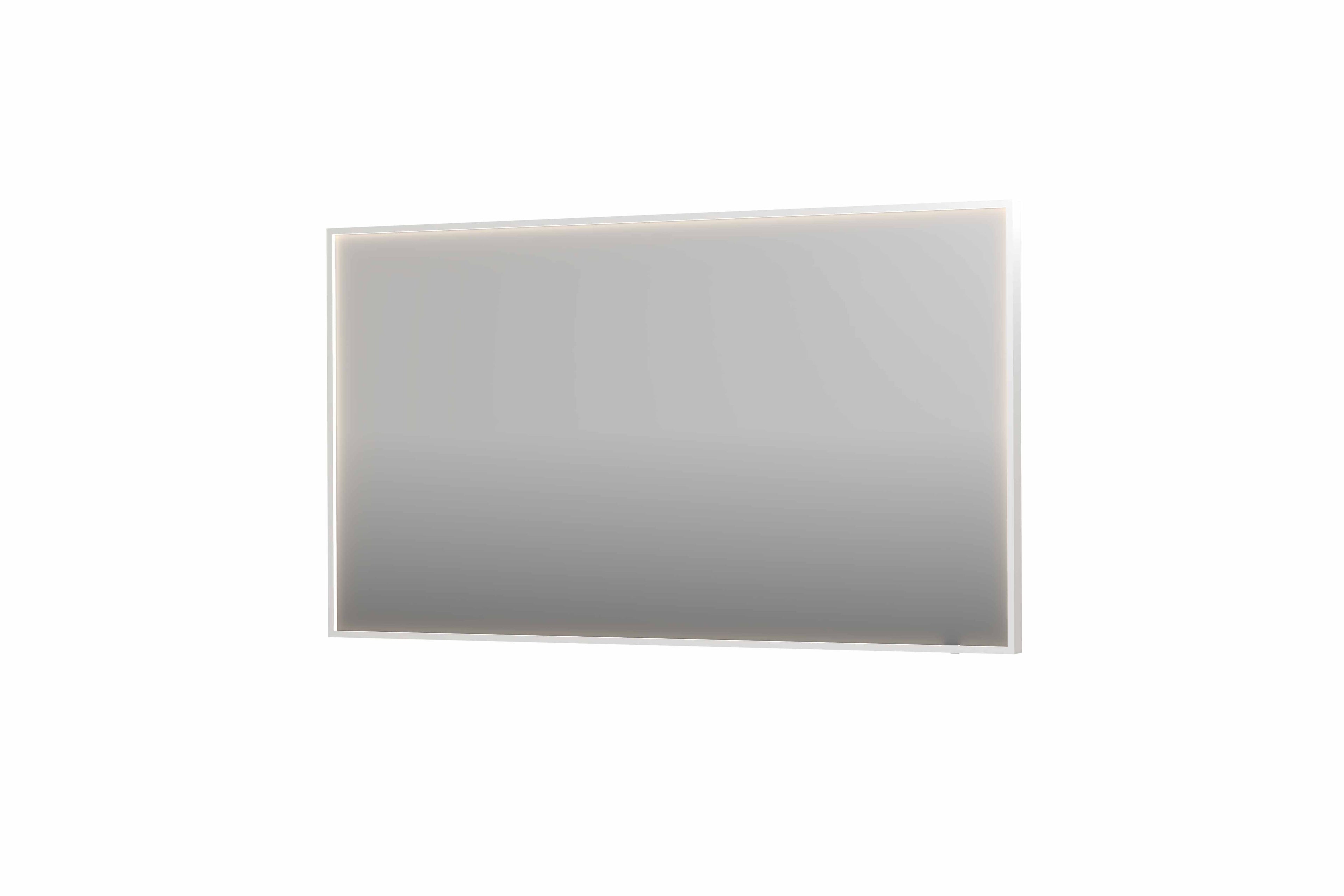 Ink SP19 spiegel in kader 140x80cm directe LED verlichting rondom - mat wit