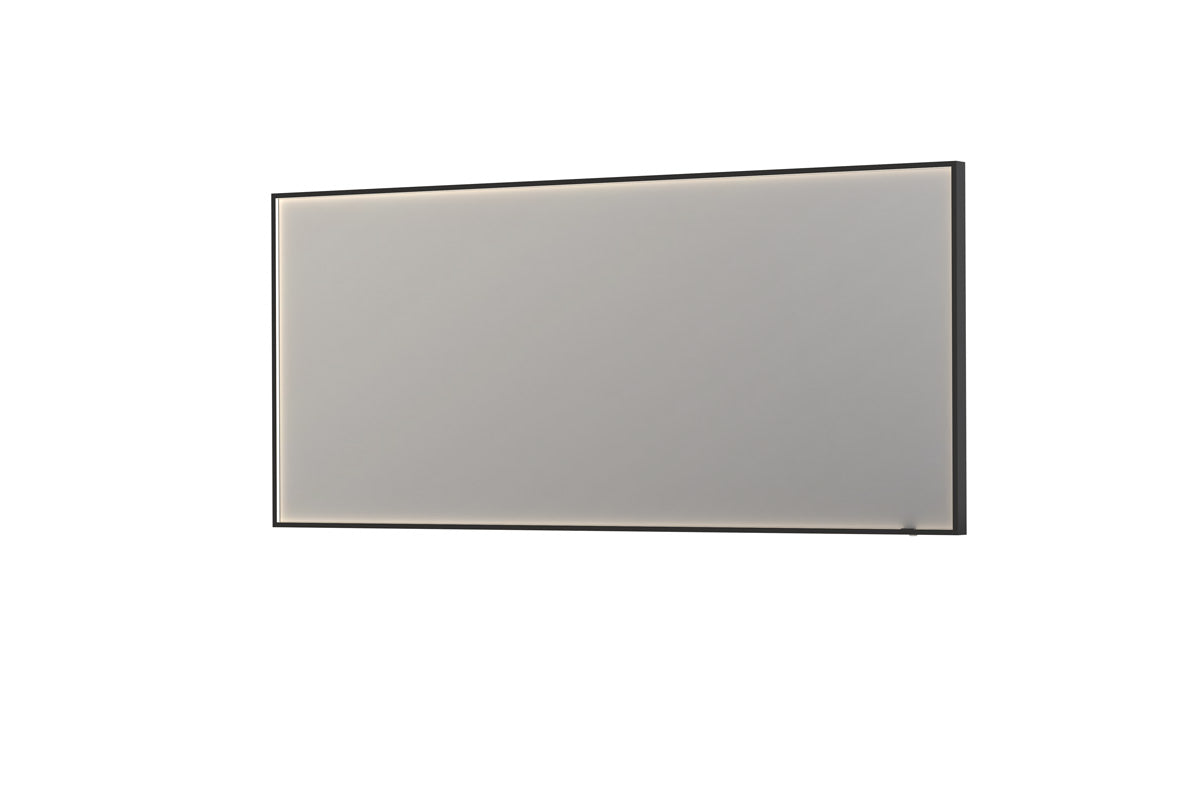 Ink SP19 spiegel in kader 180x80cm directe LED verlichting rondom - mat zwart