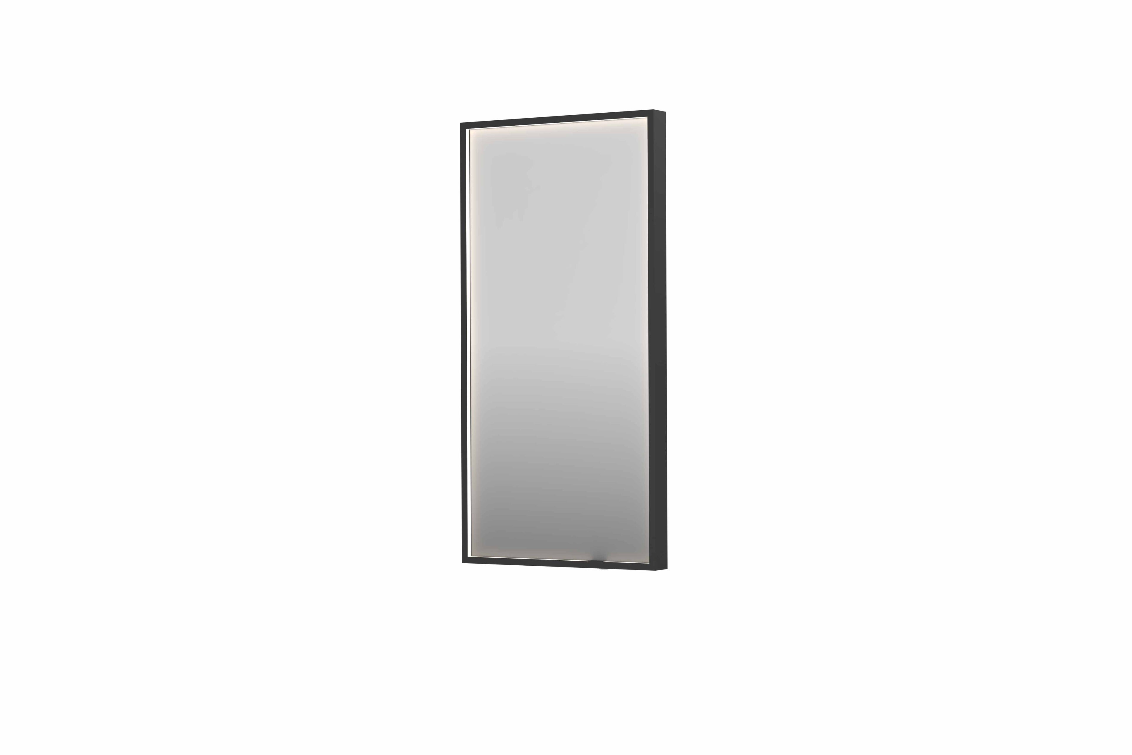 Ink SP19 spiegel in kader 40x80cm directe LED verlichting rondom - geborsteld metal black