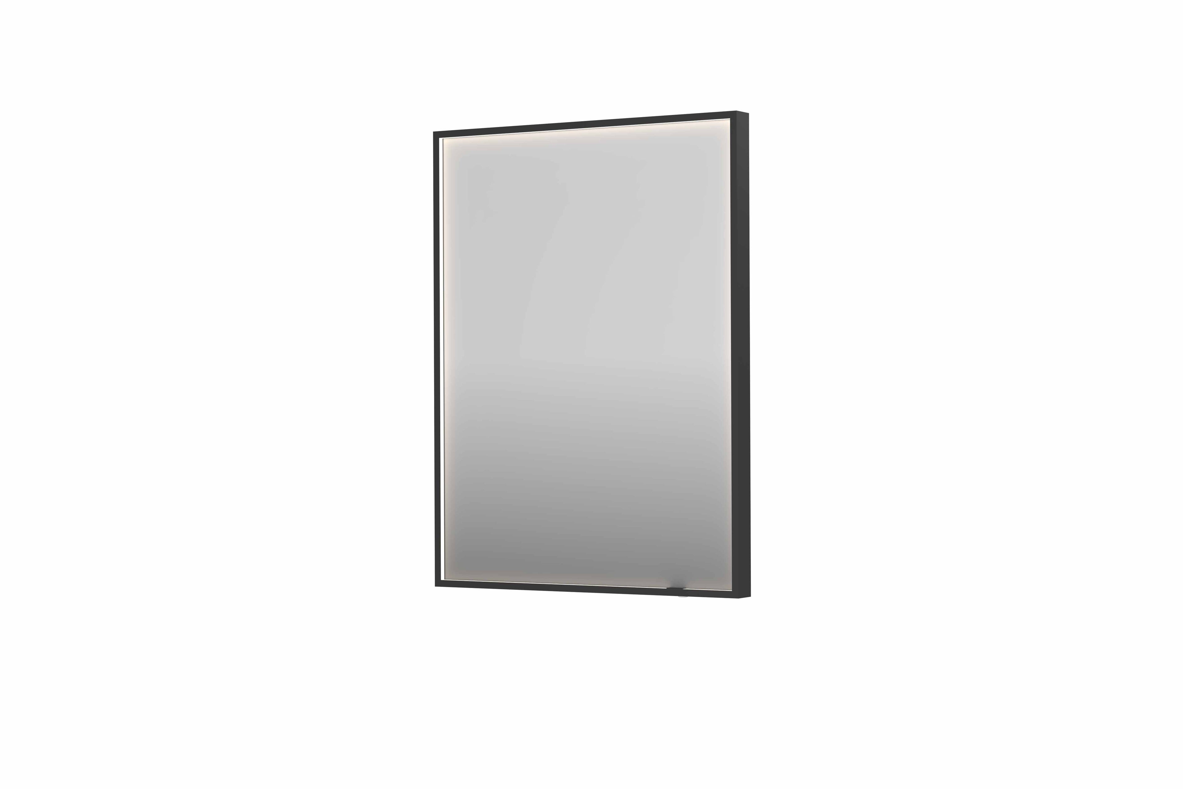 Ink SP19 spiegel in kader 60x80cm directe LED verlichting rondom - geborsteld metal black
