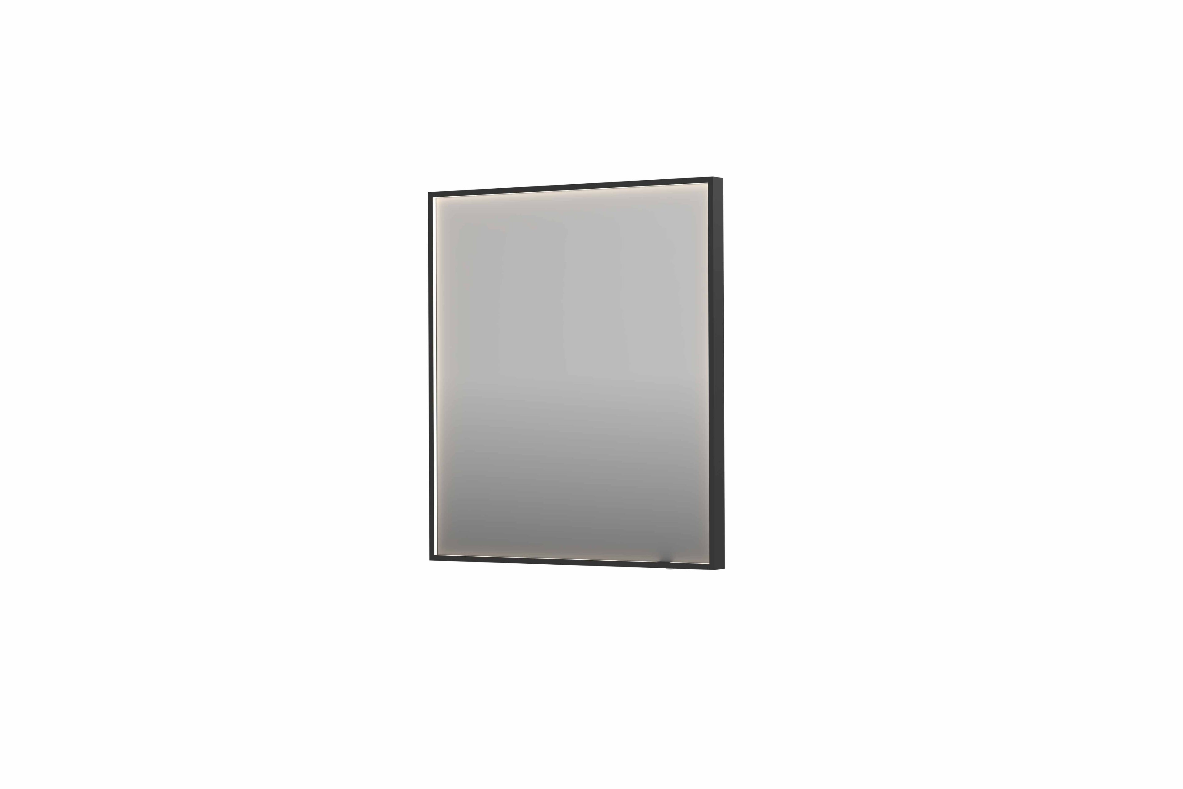 Ink SP19 spiegel in kader 70x80cm directe LED verlichting rondom - geborsteld metal black