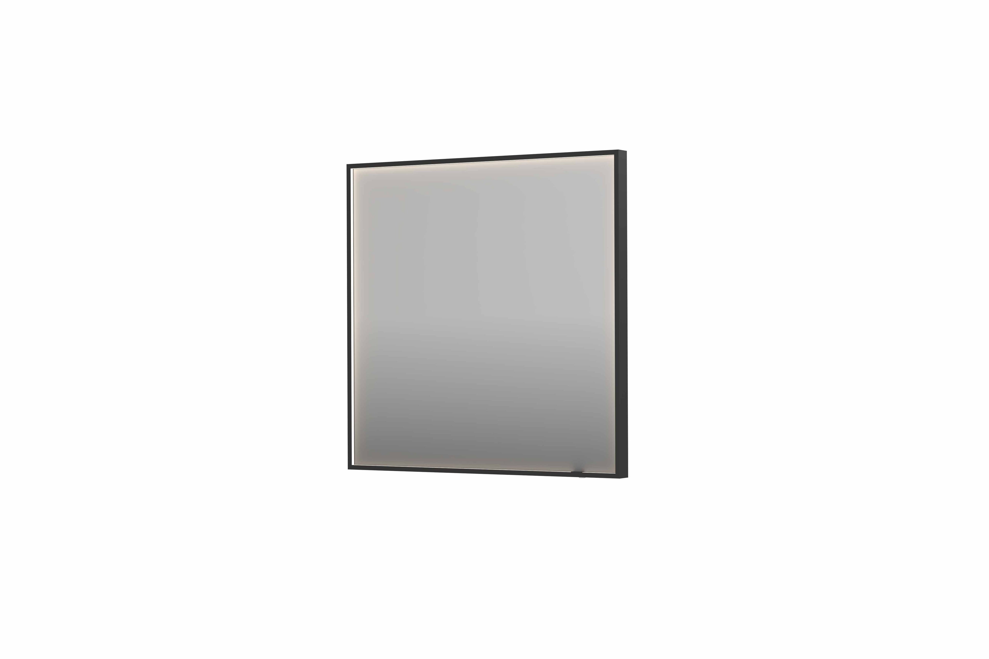 Ink SP19 spiegel in kader 80x80cm directe LED verlichting rondom - geborsteld metal black