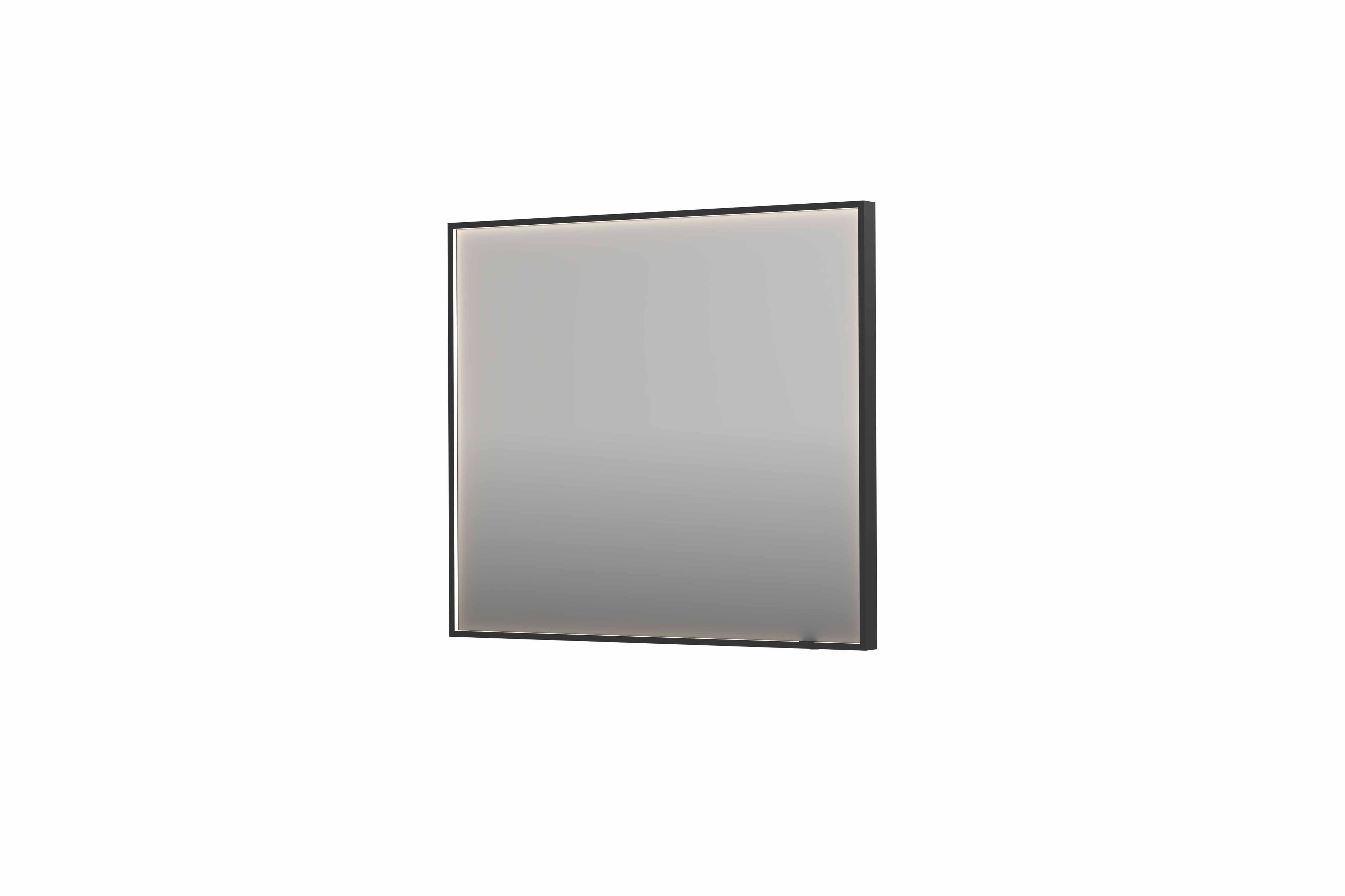 Ink SP19 spiegel in kader 90x80cm directe LED verlichting rondom - geborsteld metal black
