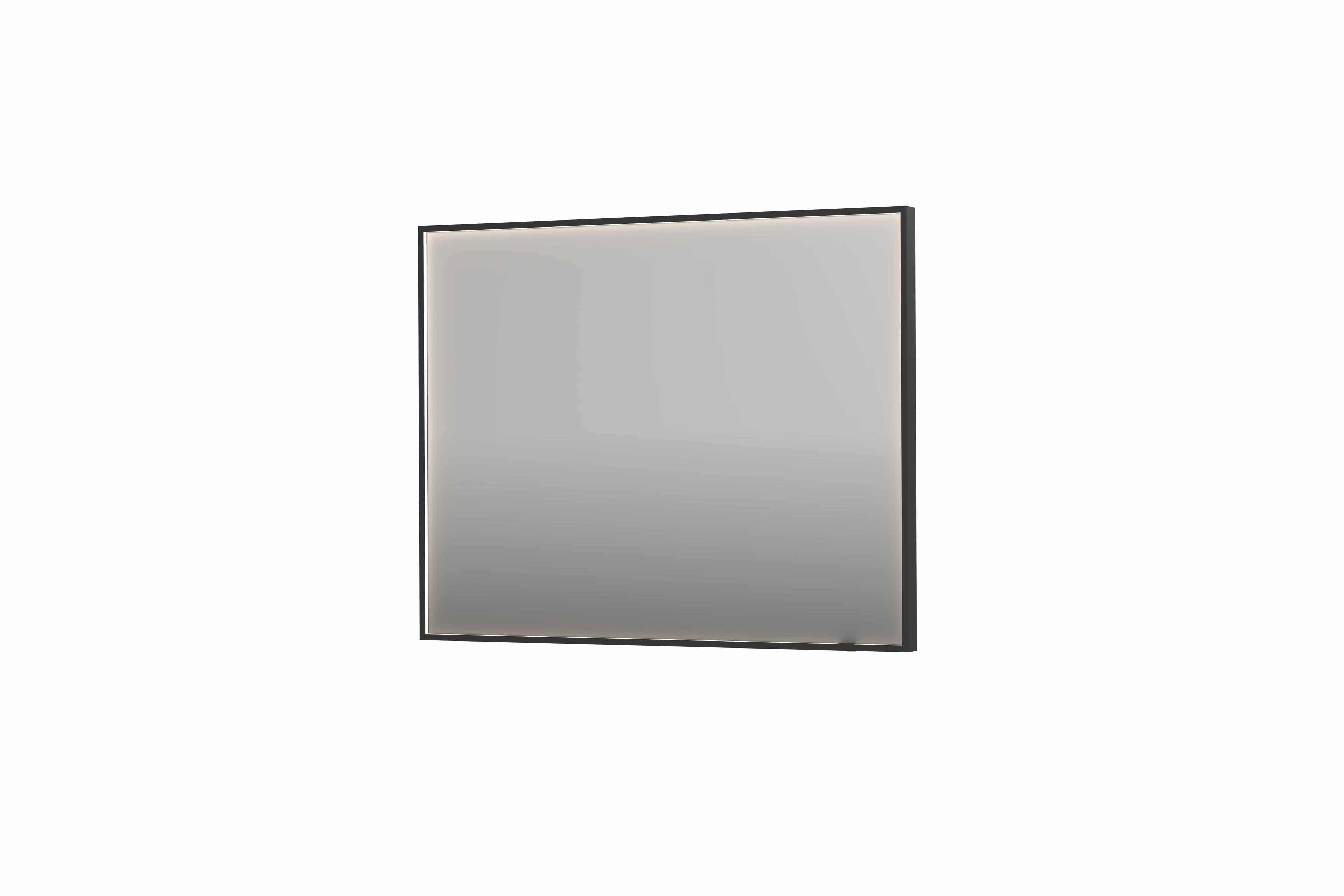 Ink SP19 spiegel in kader 100x80cm directe LED verlichting rondom - geborsteld metal black