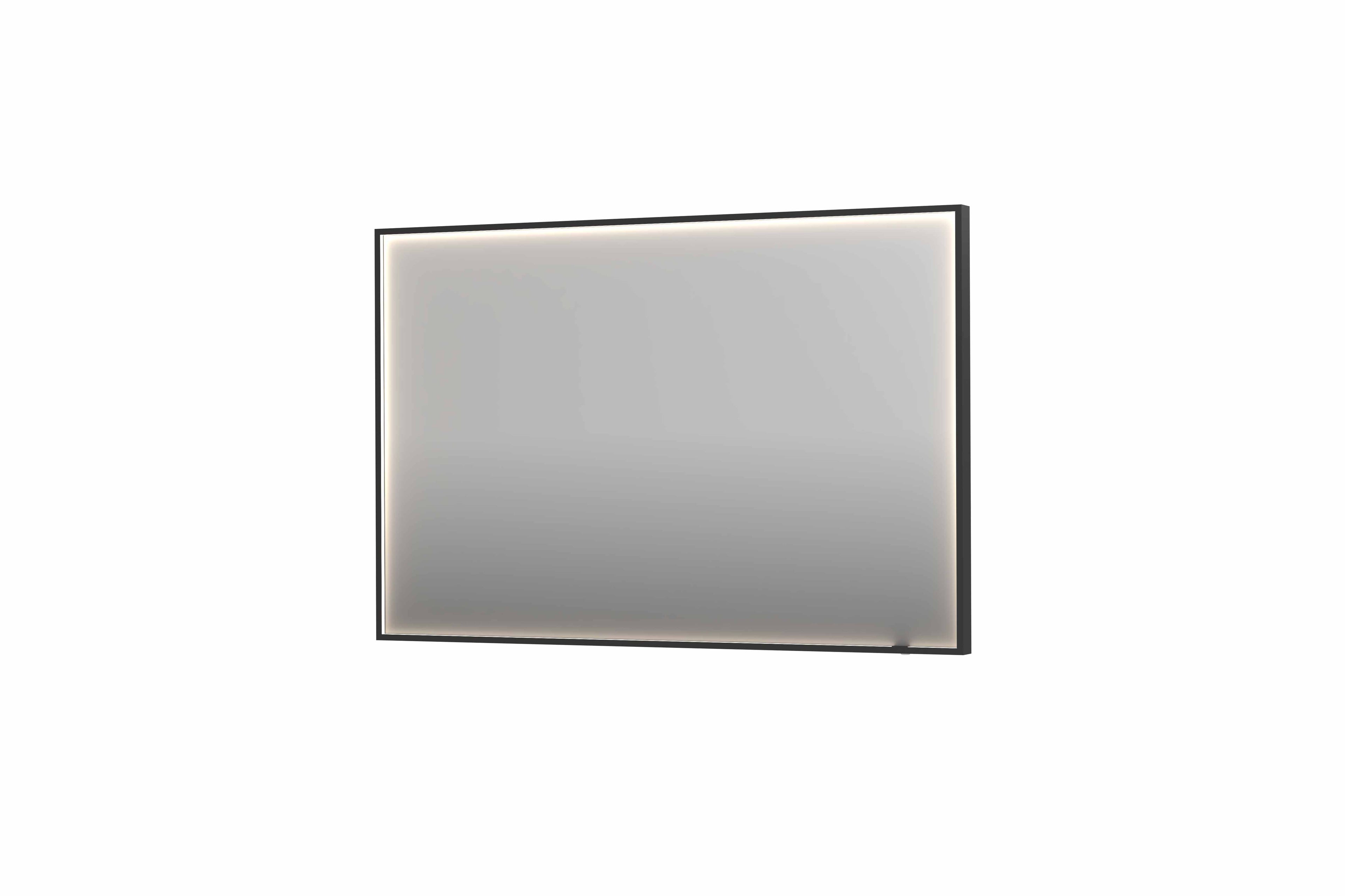 Ink SP19 spiegel in kader 120x80cm directe LED verlichting rondom - geborsteld metal black