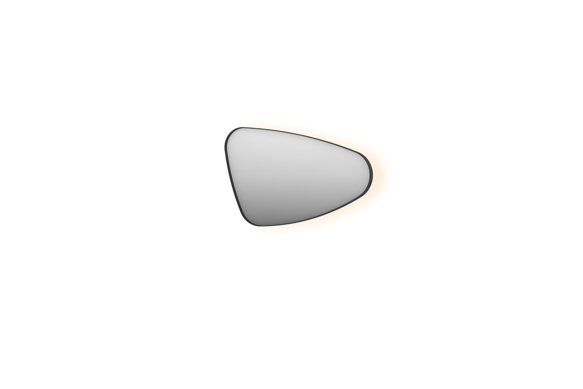 Ink SP23 spiegel organisch in kader 80x50cm indirecte LED - rechts - mat zwart