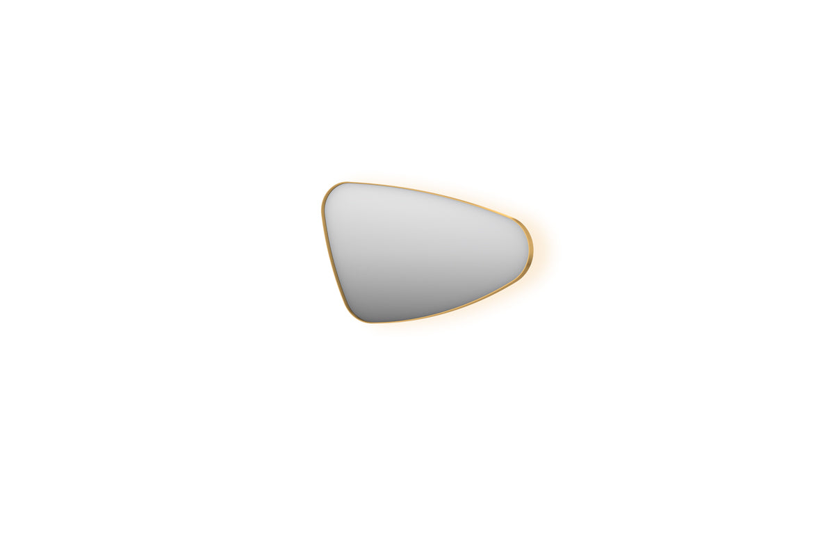 Ink SP23 spiegel organisch in kader 80x50cm indirecte LED - rechts - Geborsteld Mat Goud