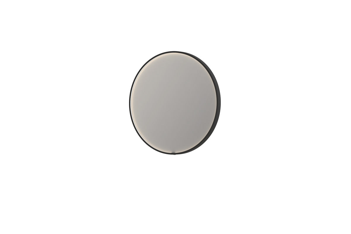 Ink SP24 spiegel rond in kader 80cm directe LED - mat zwart