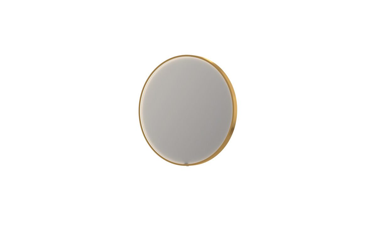 Ink SP24 spiegel rond in kader 80cm directe LED - Geborsteld Mat Goud