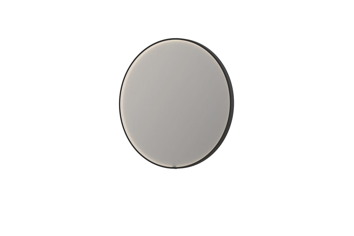 Ink SP24 spiegel rond in kader 100cm directe LED - mat zwart