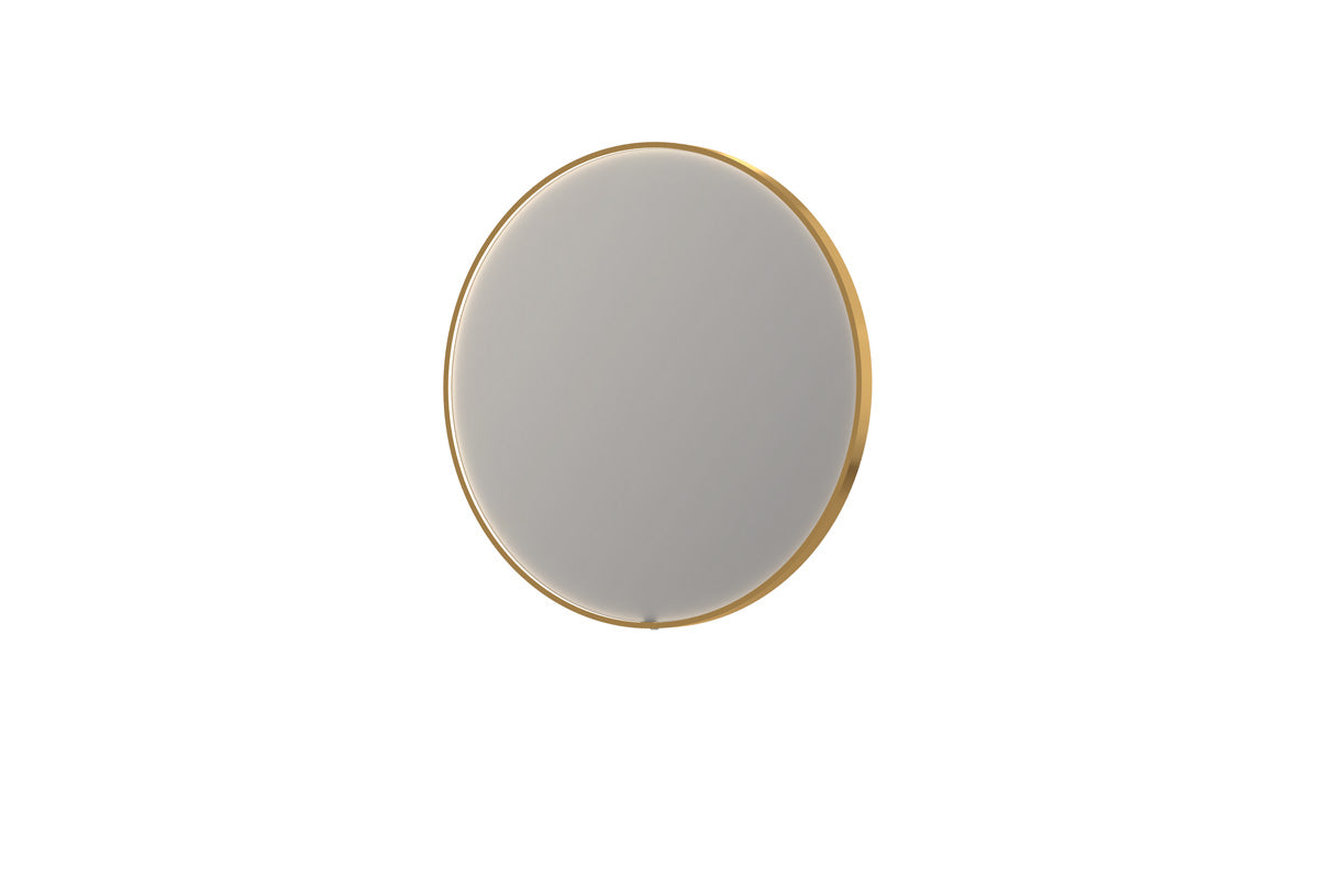 Ink SP24 spiegel rond in kader 100cm directe LED - Geborsteld Mat Goud
