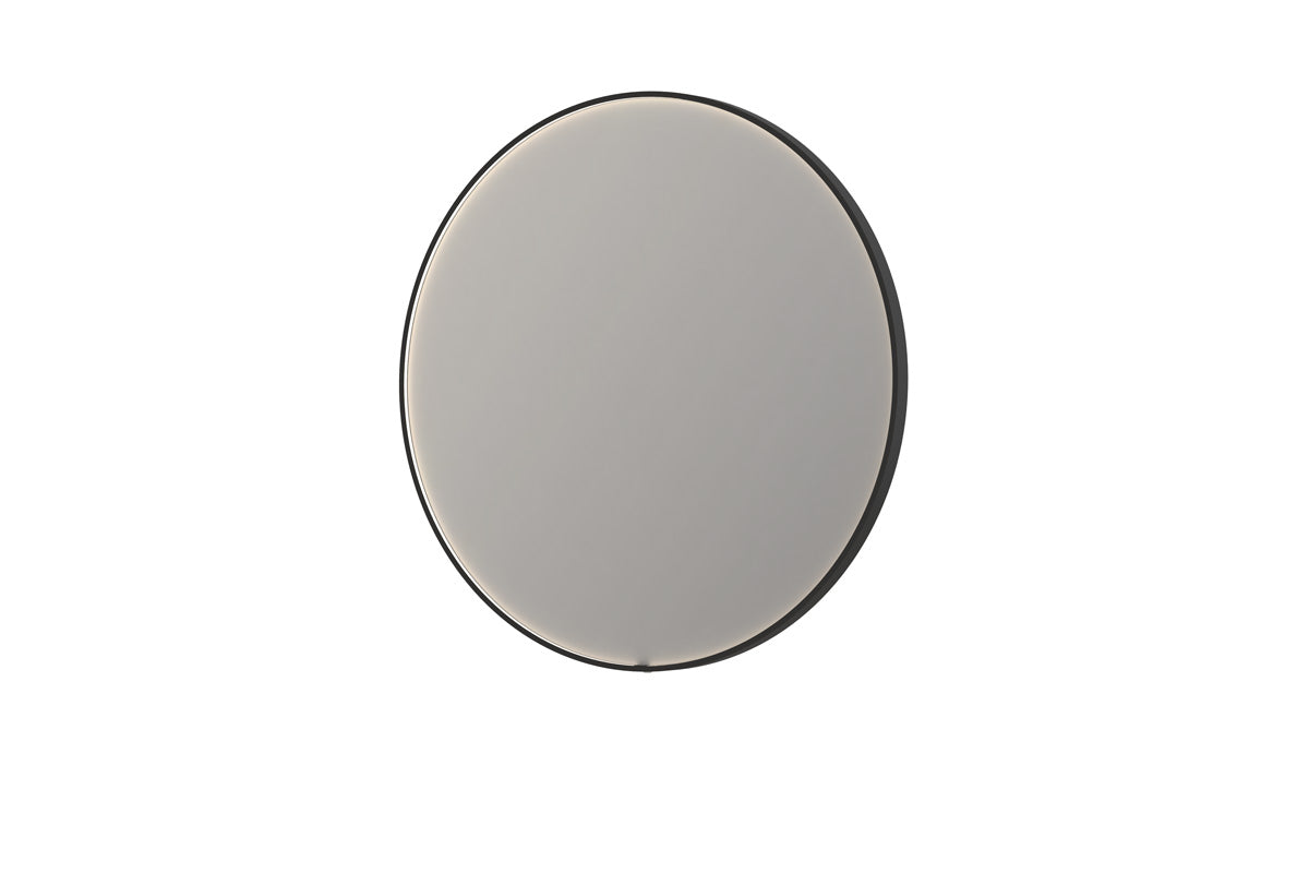 Ink SP24 spiegel rond in kader 120cm directe LED - mat zwart