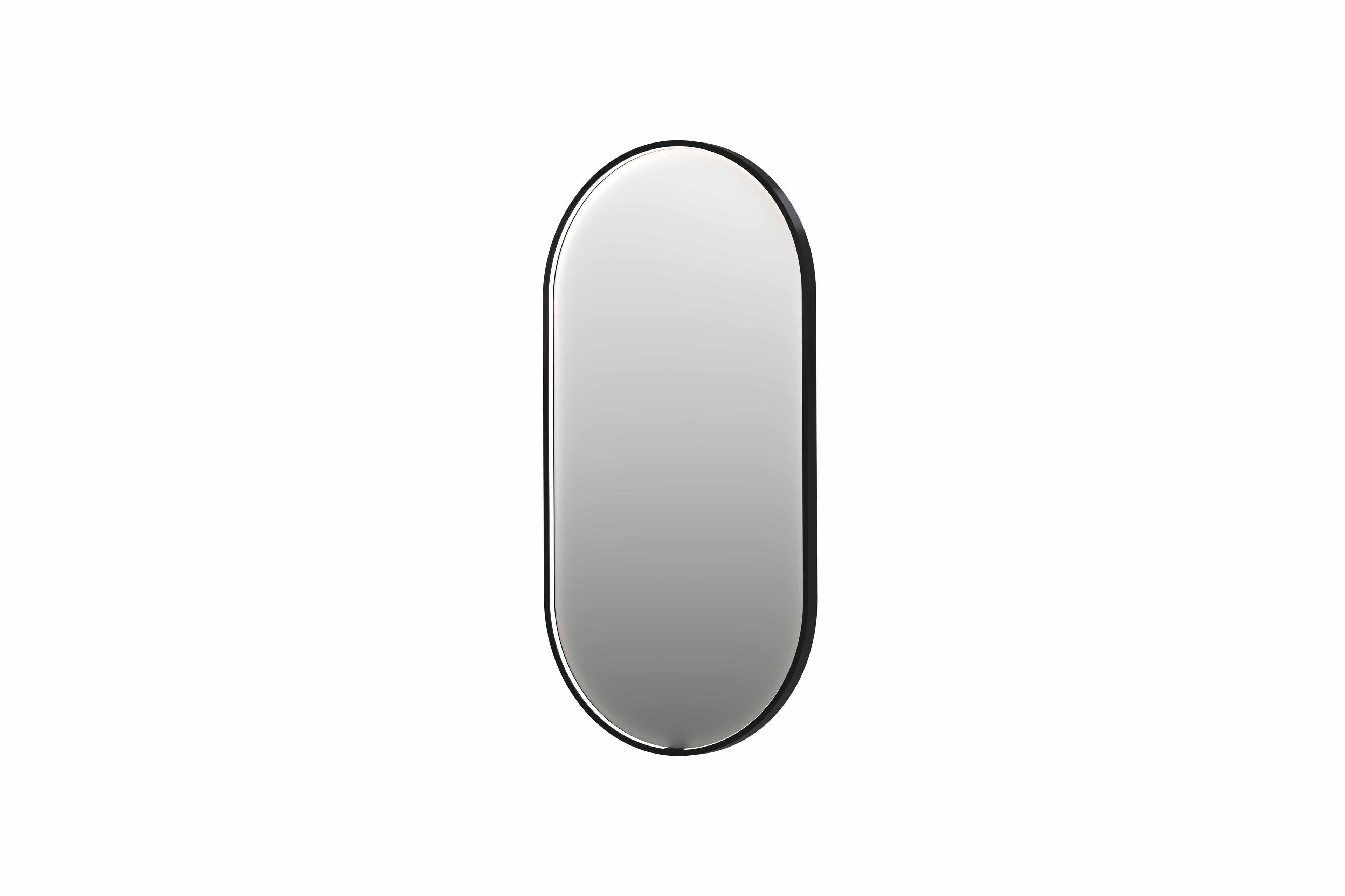 Ink SP28 spiegel ovaal in kader 40x80cm directe LED - geborsteld metal black