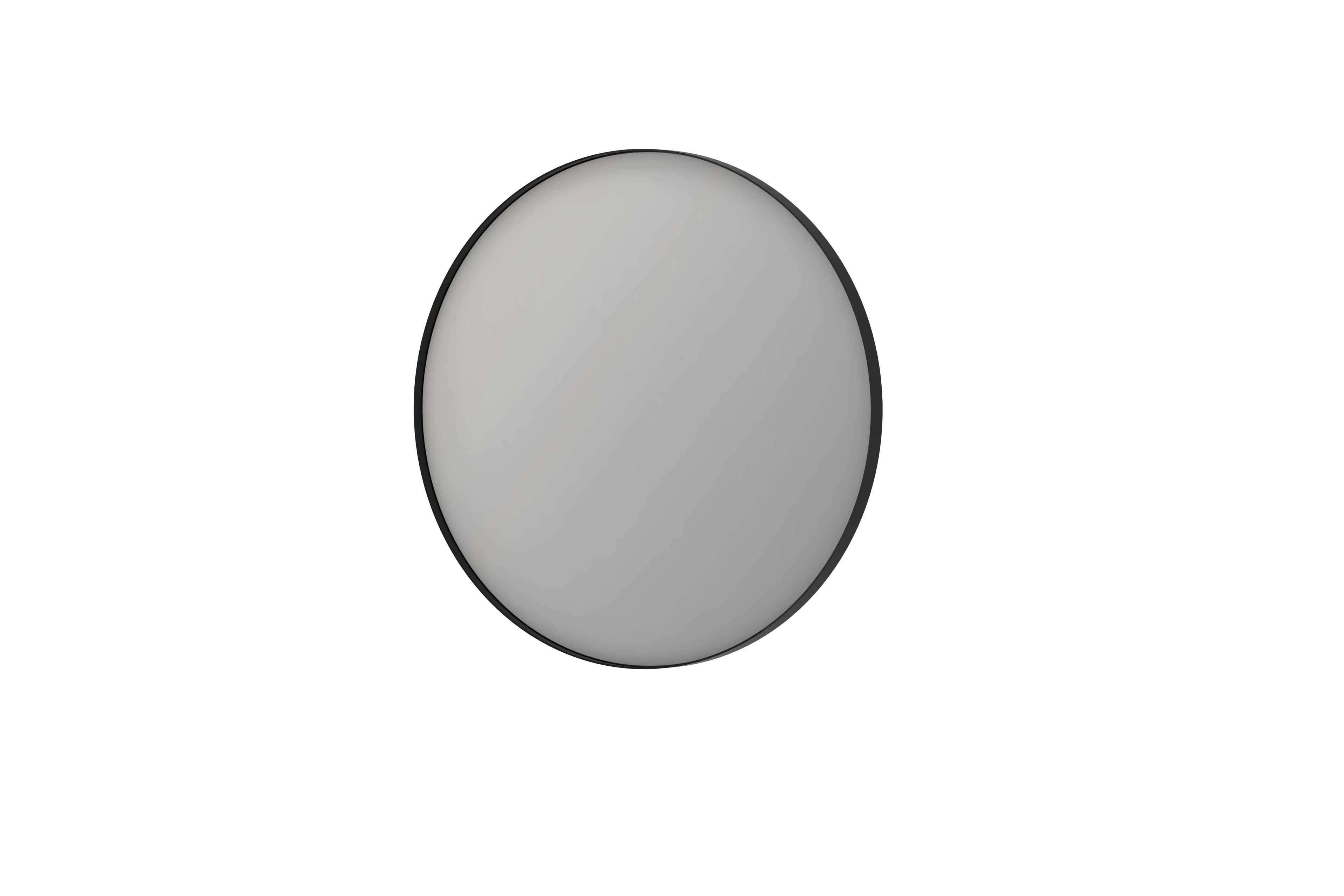 Ink SP15 spiegel rond in kader 80cm - geborsteld metal black